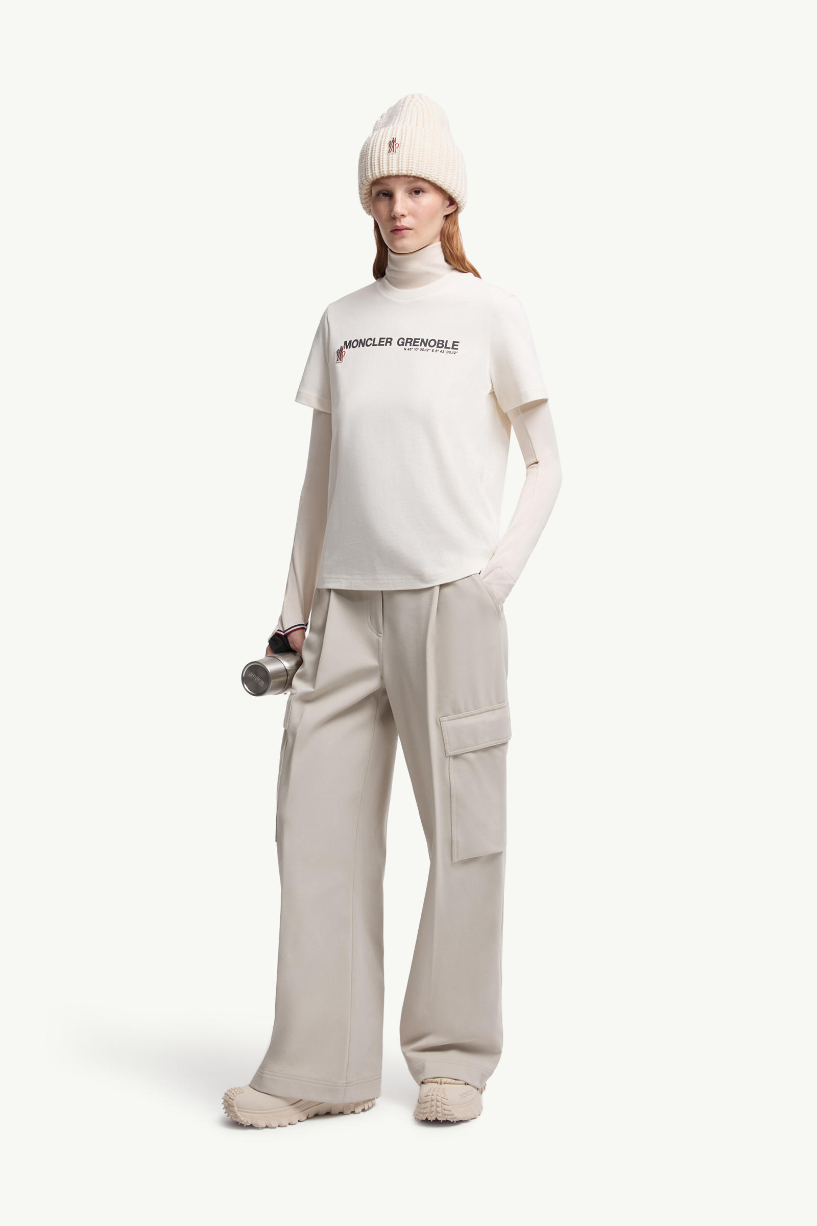 Logo Cotton T-Shirt Women White Moncler 0