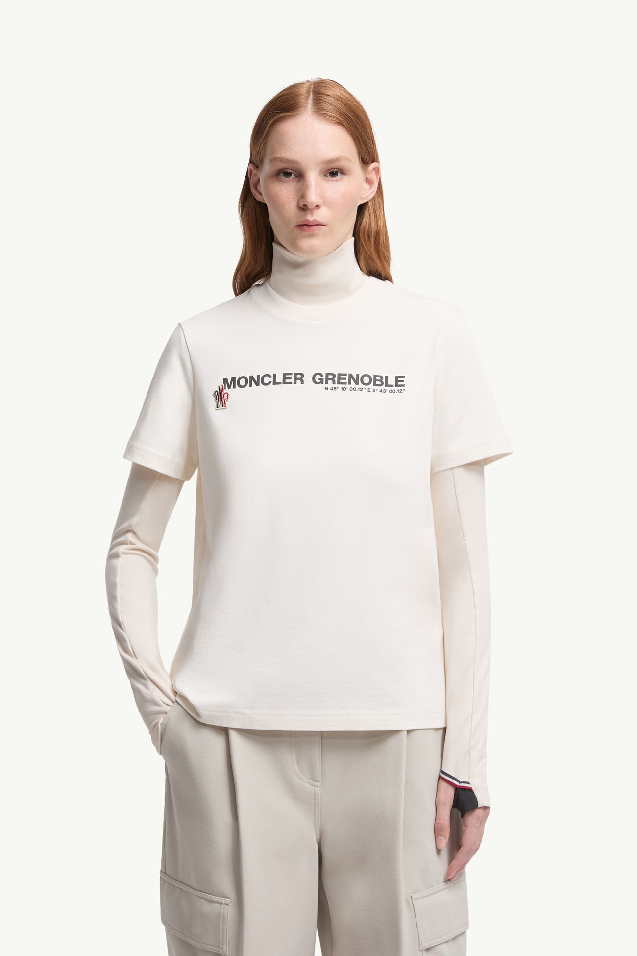 Logo Cotton T-Shirt Women White Moncler 3
