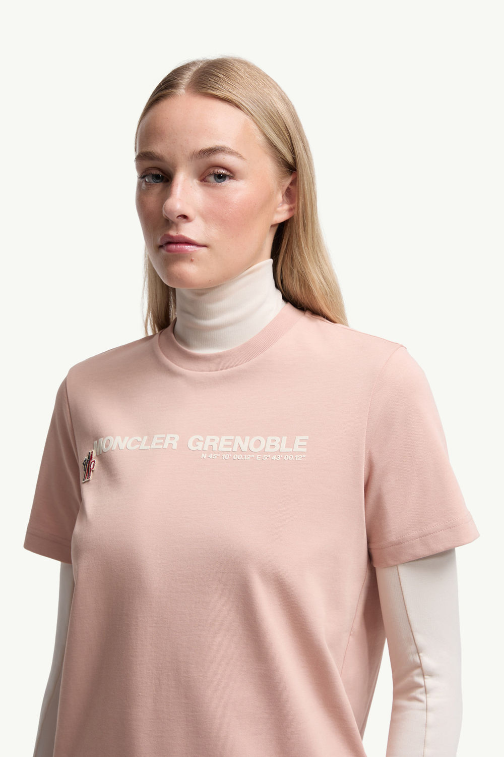 Logo Cotton T-Shirt Women Pink Moncler 1