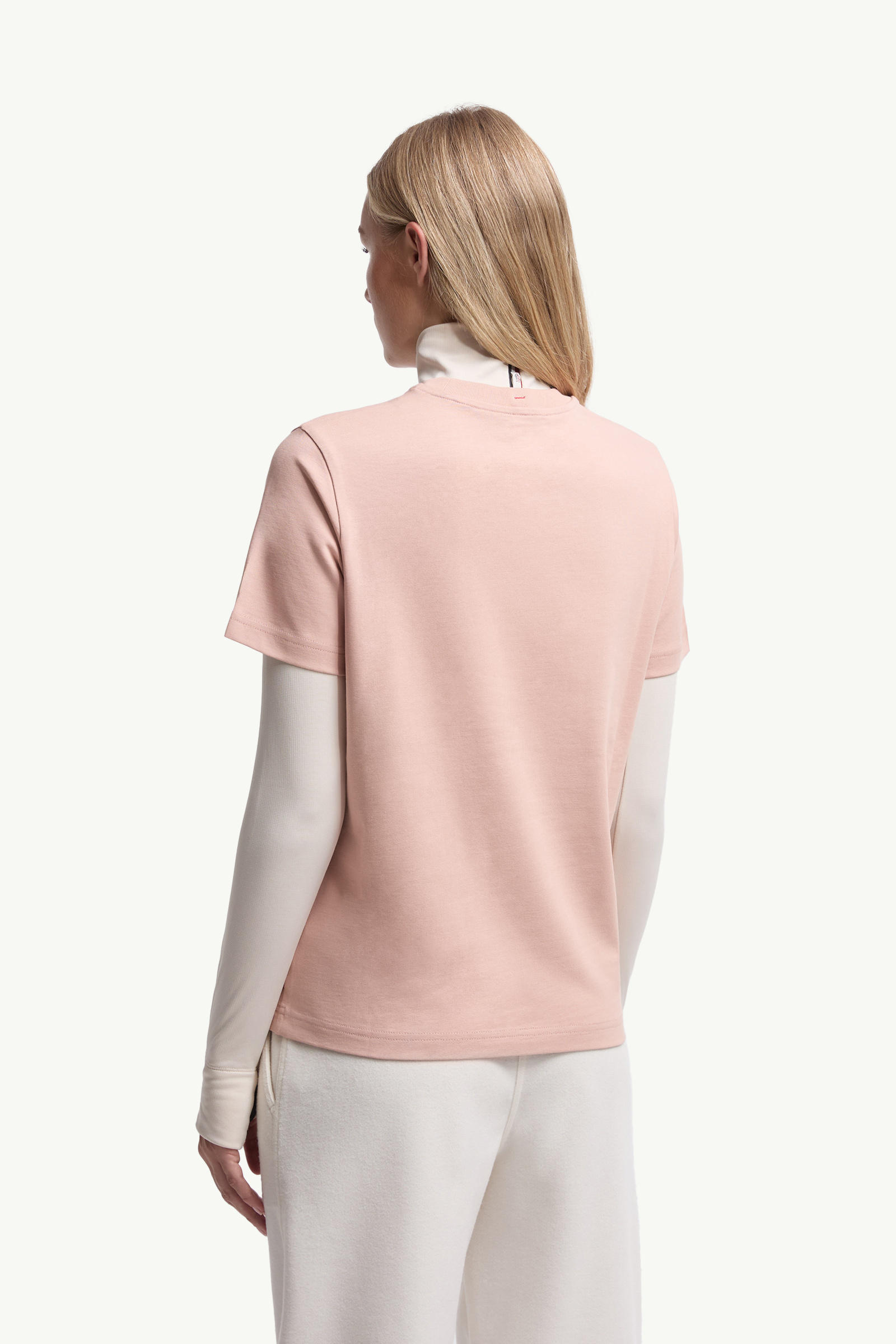 Logo Cotton T-Shirt Women Pink Moncler 4
