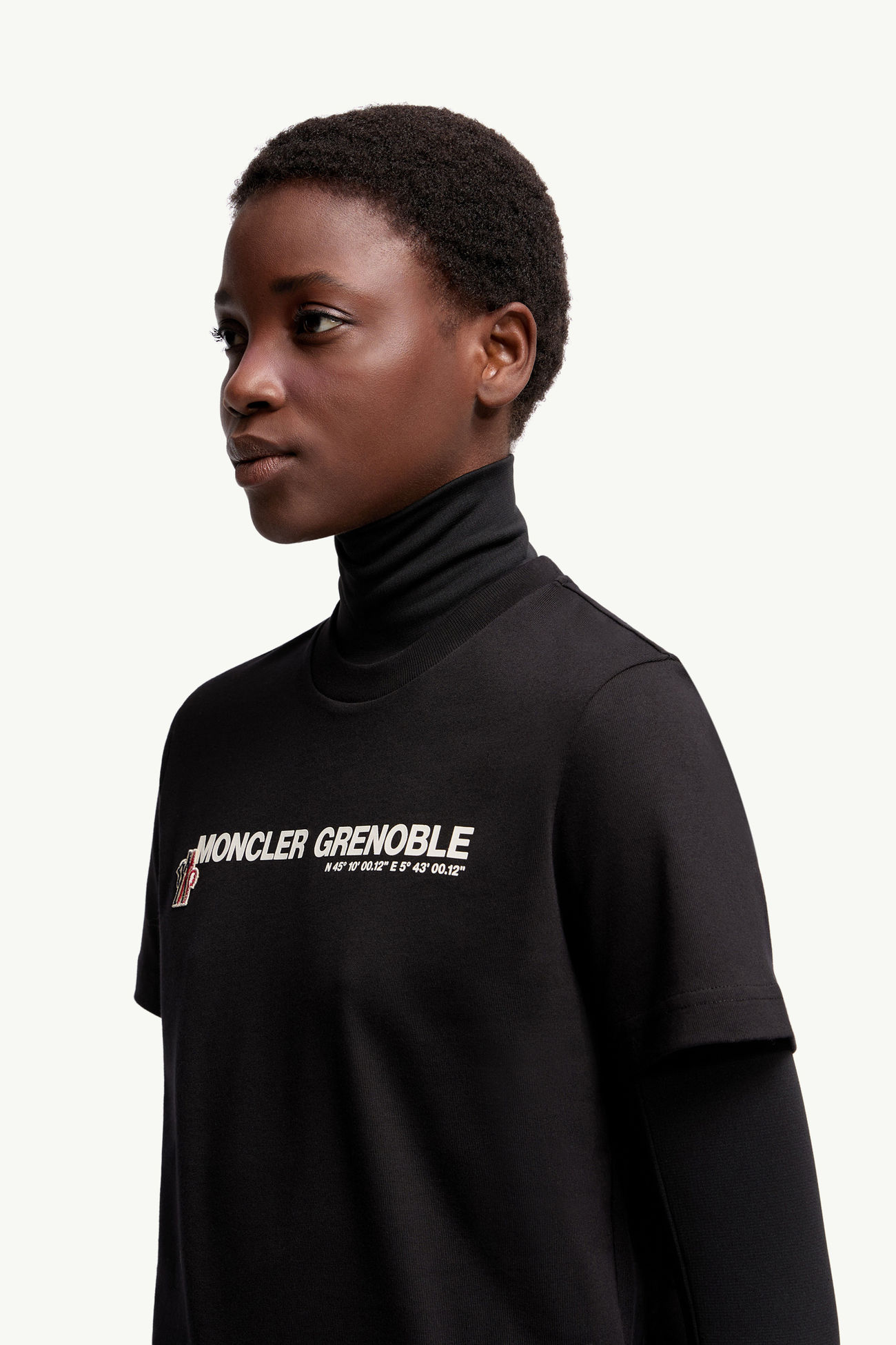 T-shirt logata in cotone Donna Nero Moncler 1