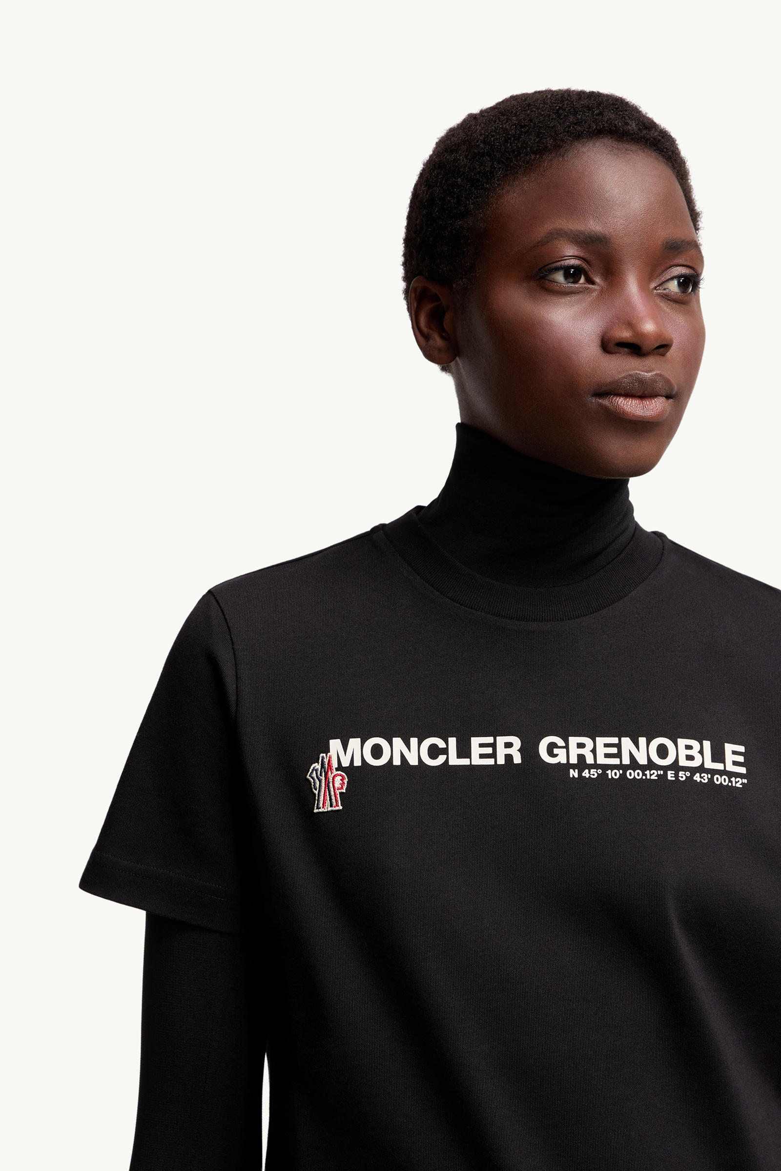 Logo Cotton T-Shirt Women Black Moncler 5