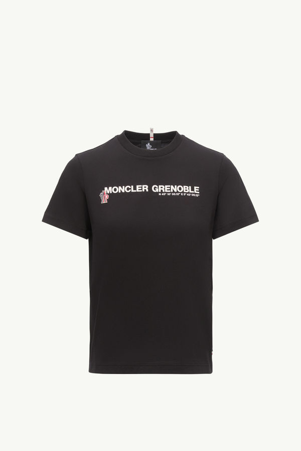 Logo Cotton T-Shirt Women Black Moncler 2