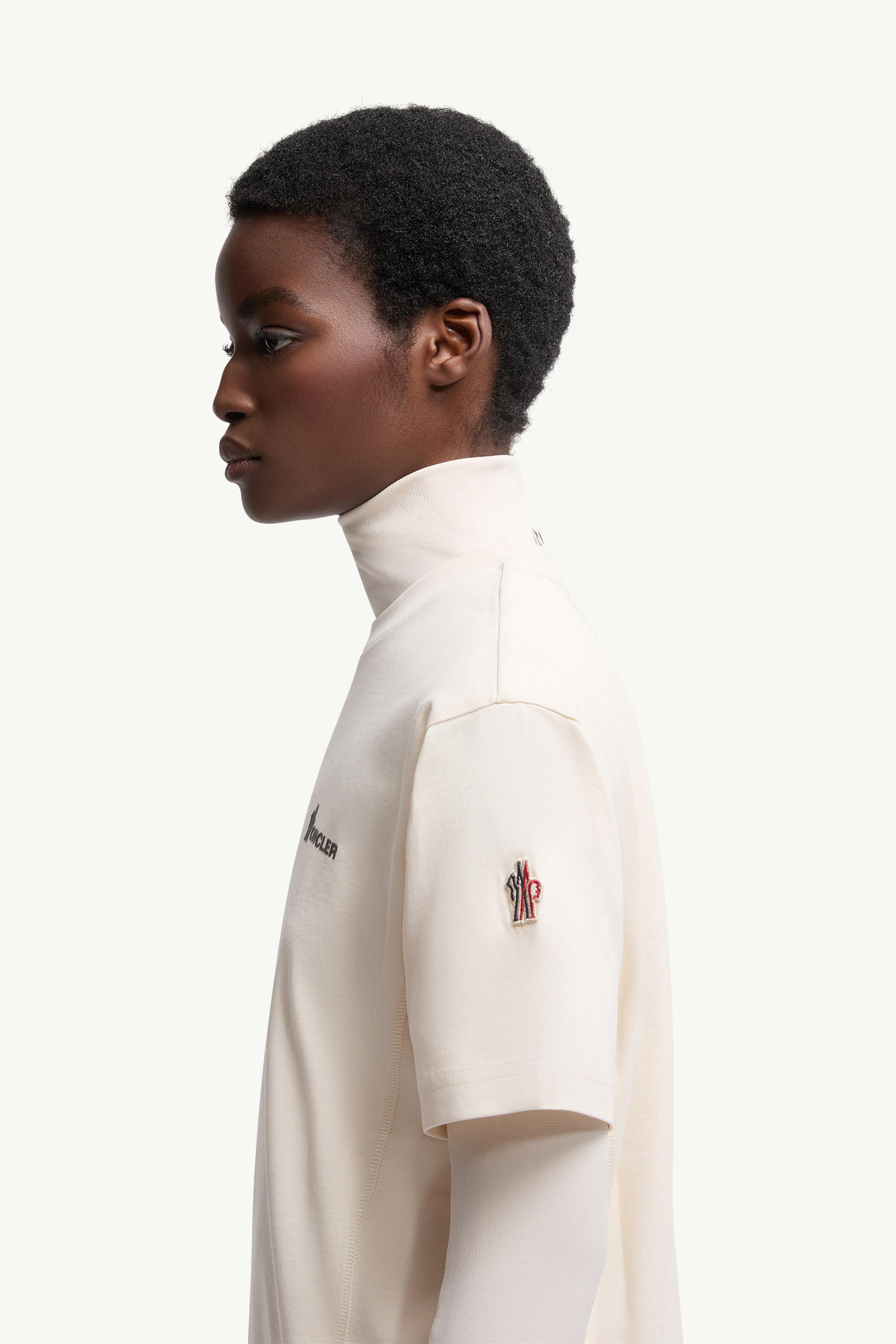 T-shirt en coton à logo embossé Femmes Blanc Moncler 1