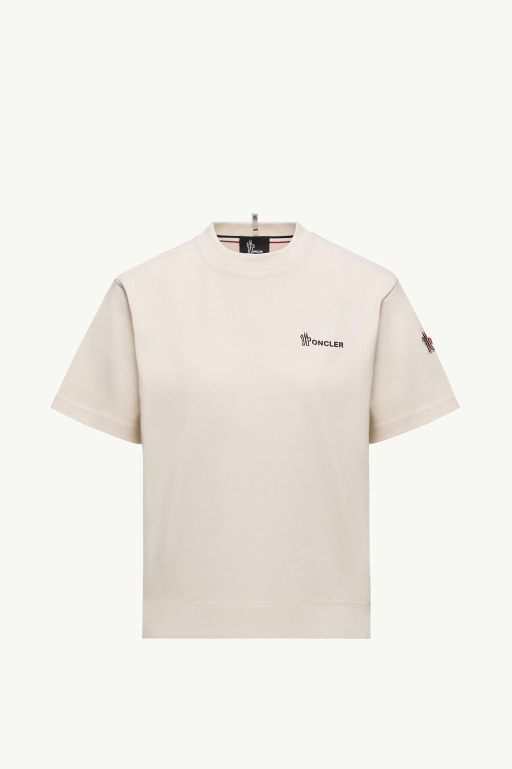 Embossed Logo Cotton T-Shirt Women White Moncler 2