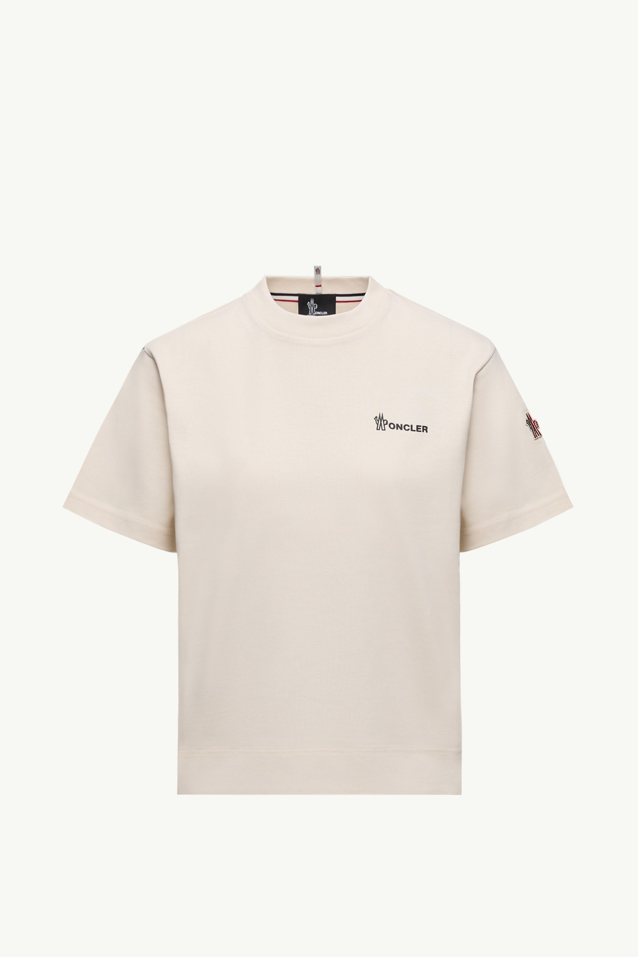 Embossed Logo Cotton T-Shirt Women White Moncler 2