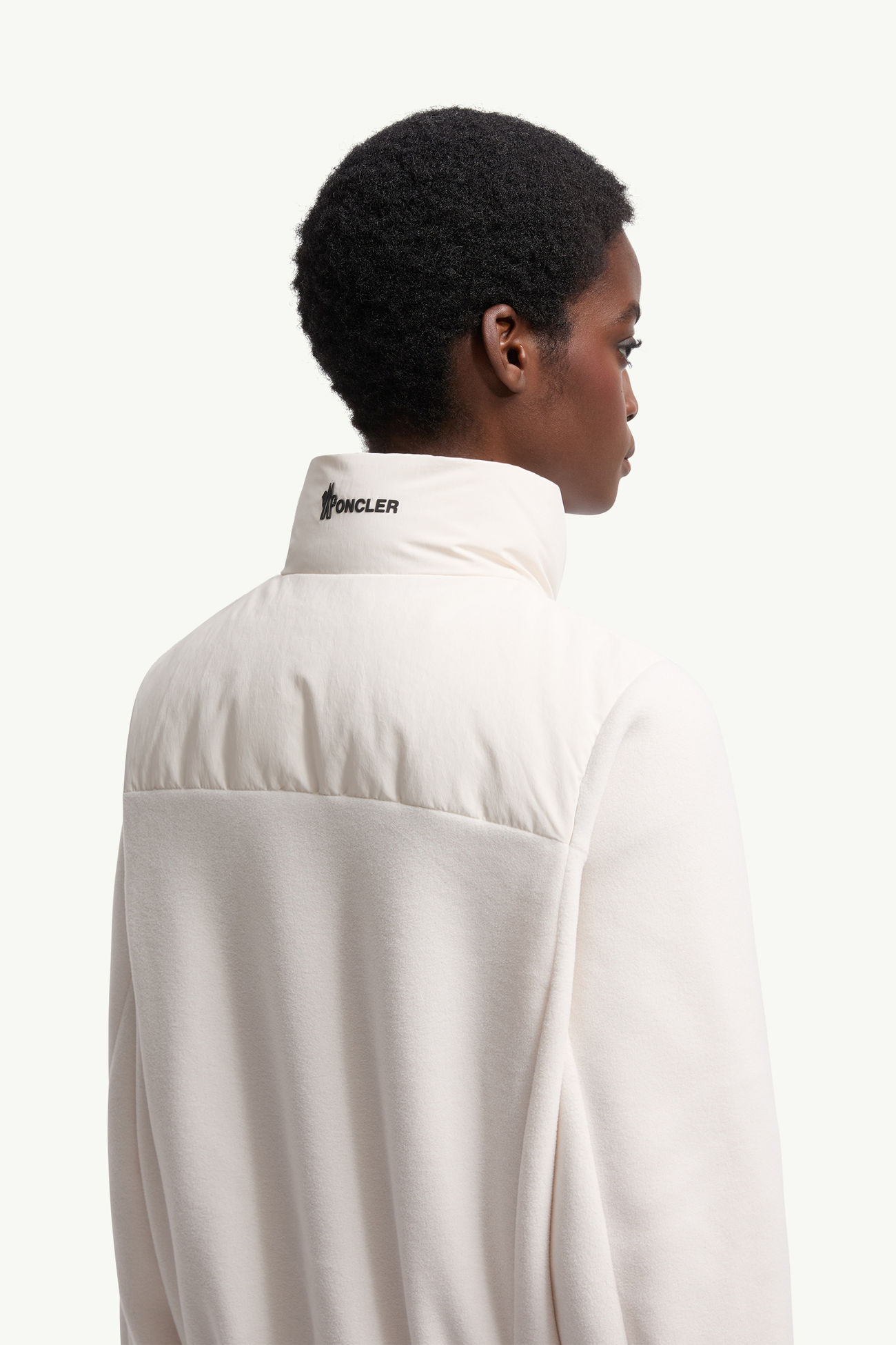 Gepolsterter Kapuzenpullover mit Reißverschluss aus Polartec® Damen Weiß Moncler 5