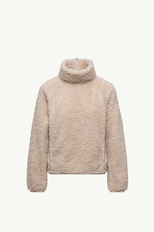 Sweat à col roulé en teddy Femmes Beige Clair Moncler 2