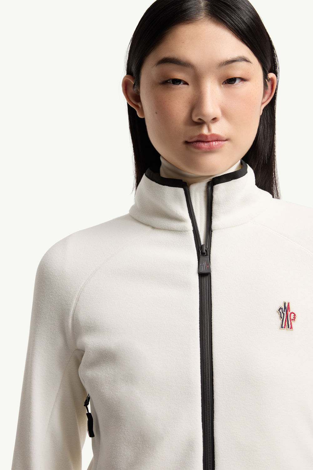 Fleece Zip-Up Sweatshirt Women White Moncler 5
