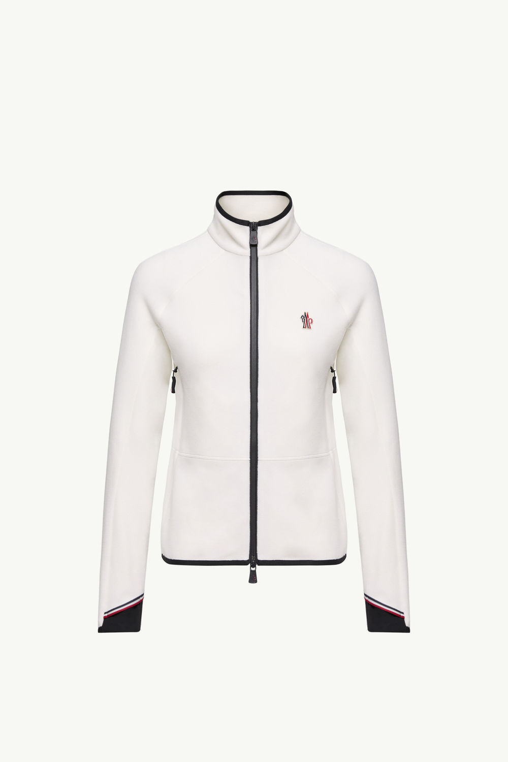 Fleece Zip-Up Sweatshirt Women White Moncler 2