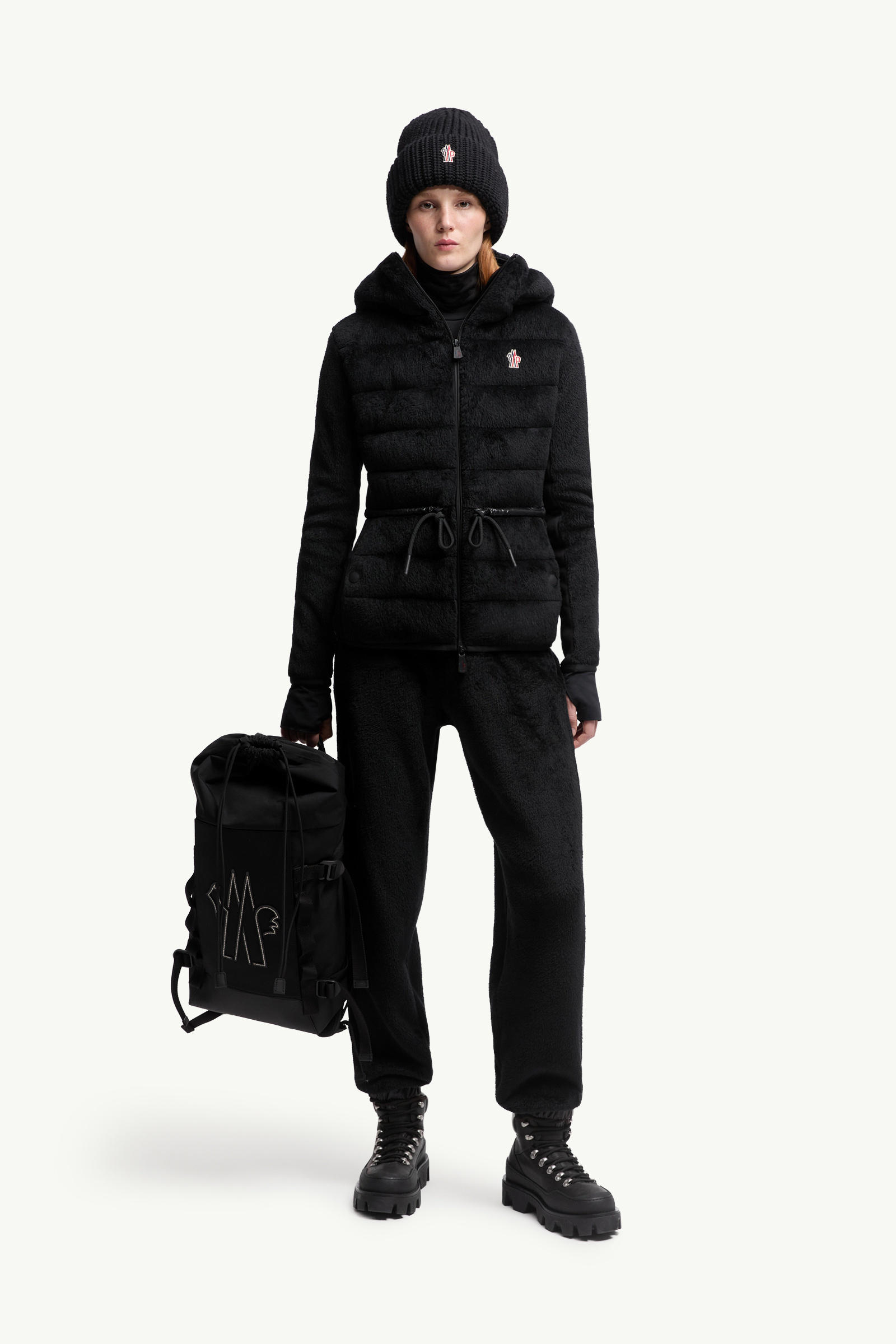 Polartec® Padded Hoodie Women Black Moncler 0