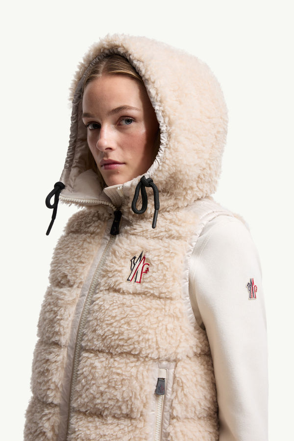 Teddy Padded Gilet Women Light Beige Moncler 1