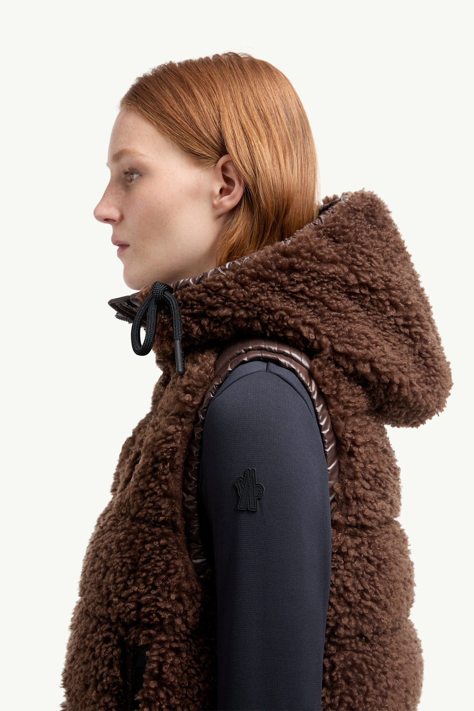 Teddy Padded Gilet Women Brown Moncler 1