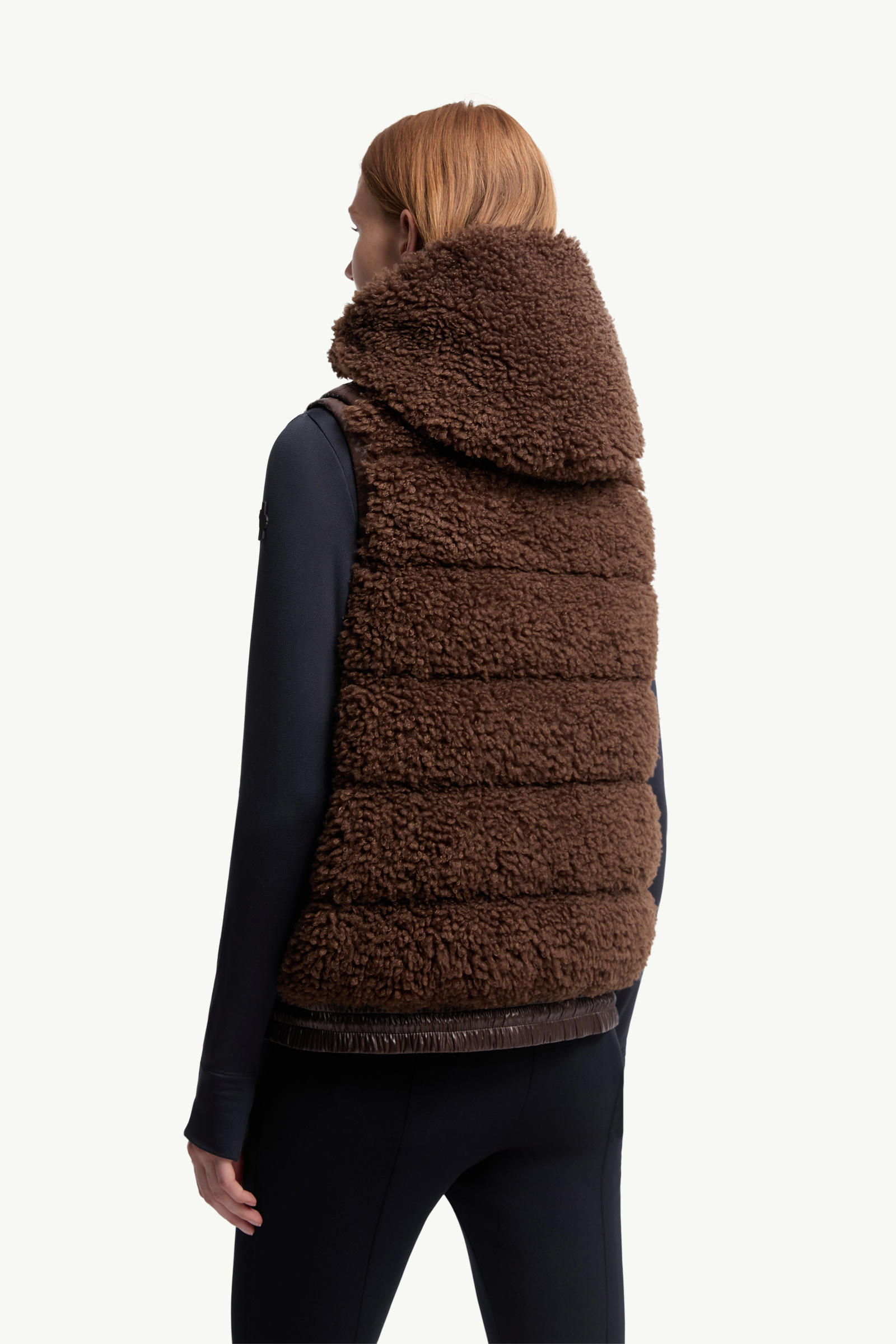 Teddy Padded Gilet Women Brown Moncler 4