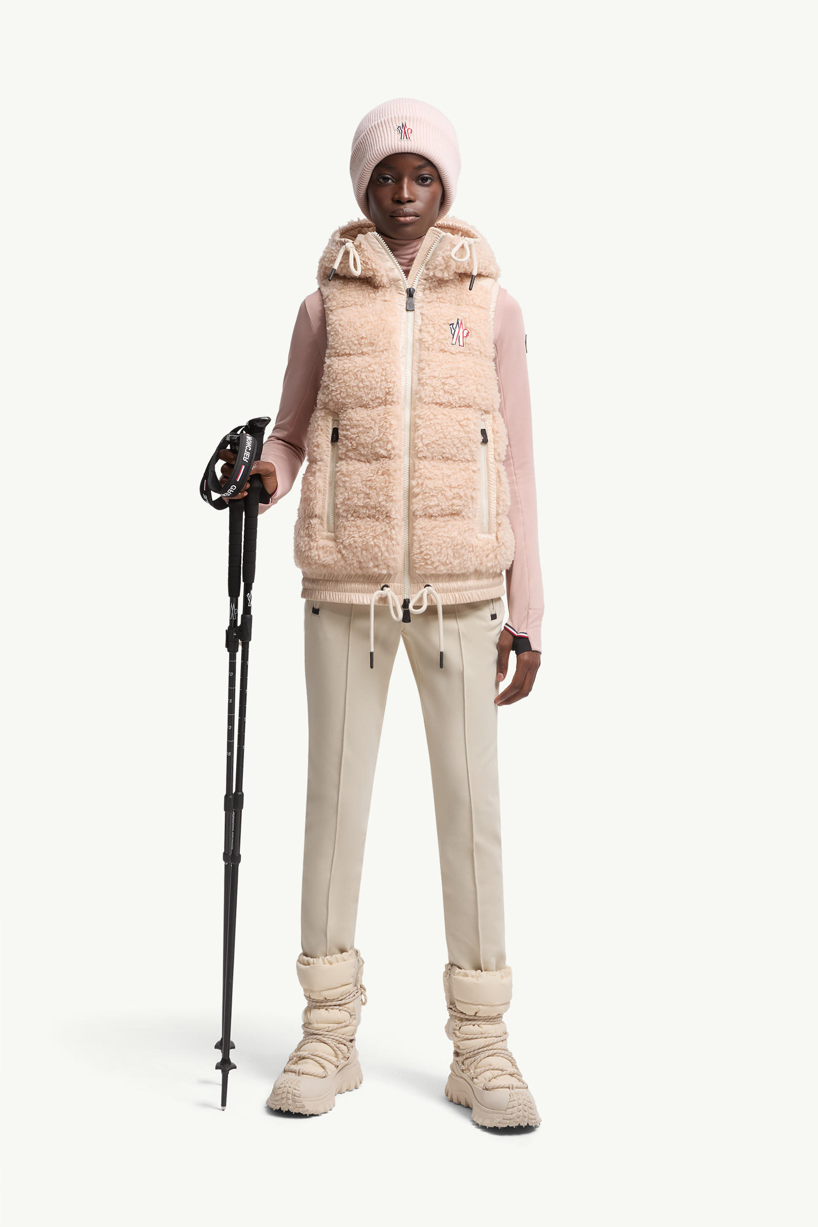 Teddy Padded Gilet Women Pink Moncler 0