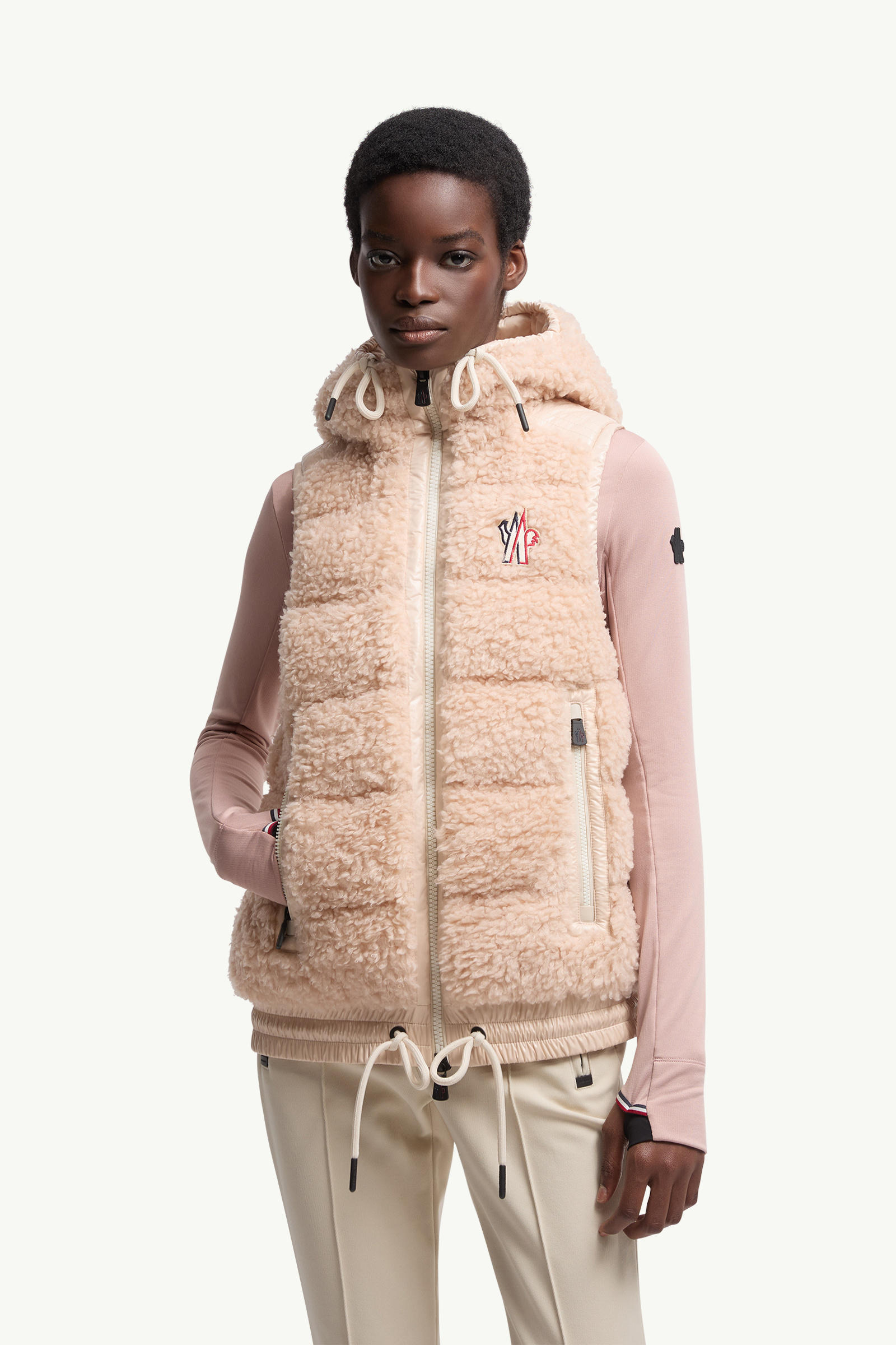 Teddy Padded Gilet Women Pink Moncler 3