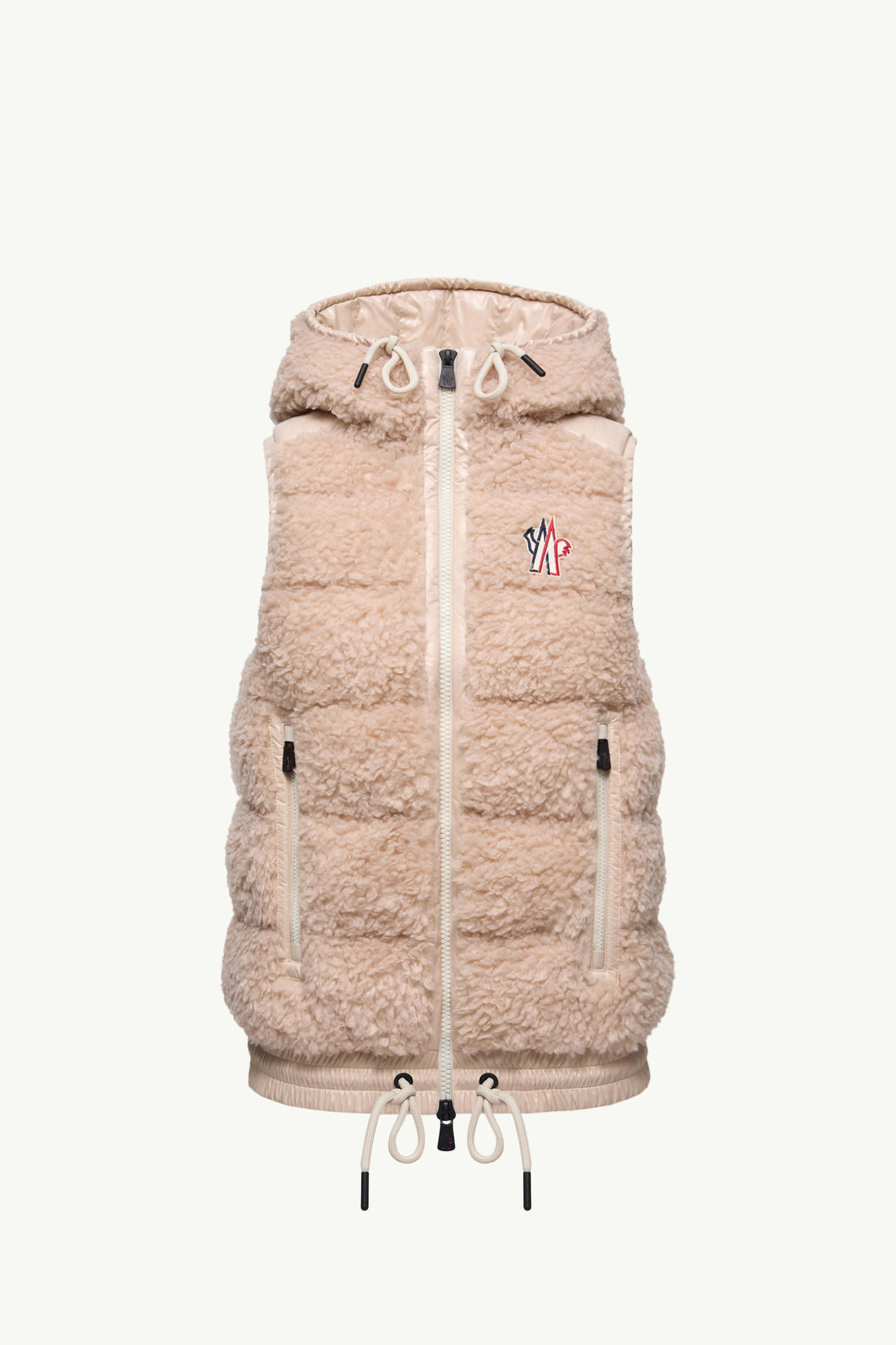 Gilet zippé en teddy matelassé Femmes Rose Moncler 2