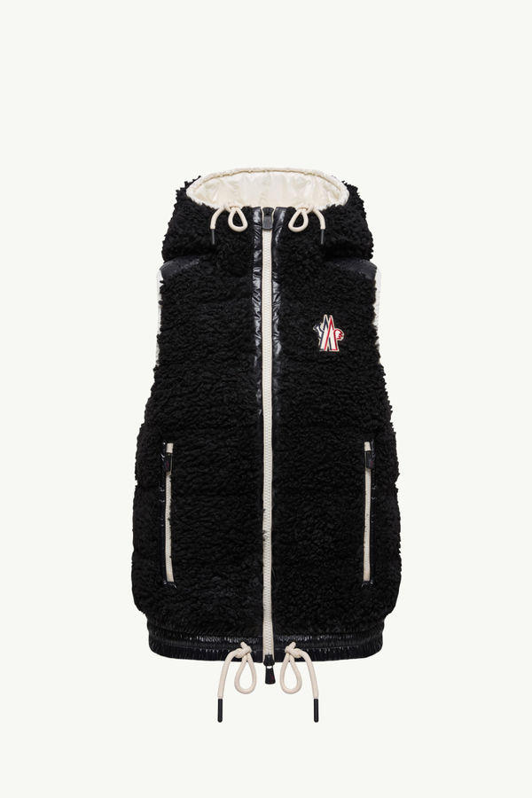 Gilet imbottito effetto teddy Donna Nero Moncler 2