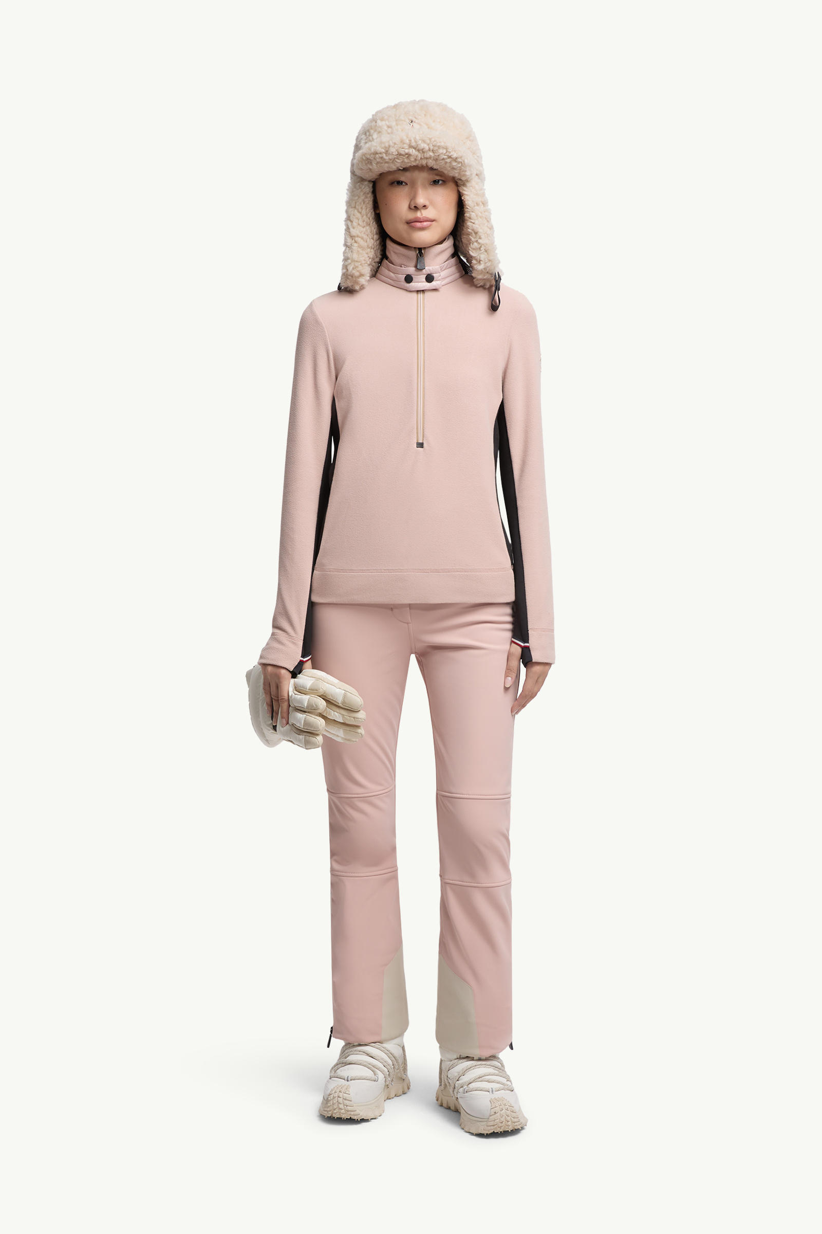 Half-Zip Sweatshirt Women Light Pink Moncler 0