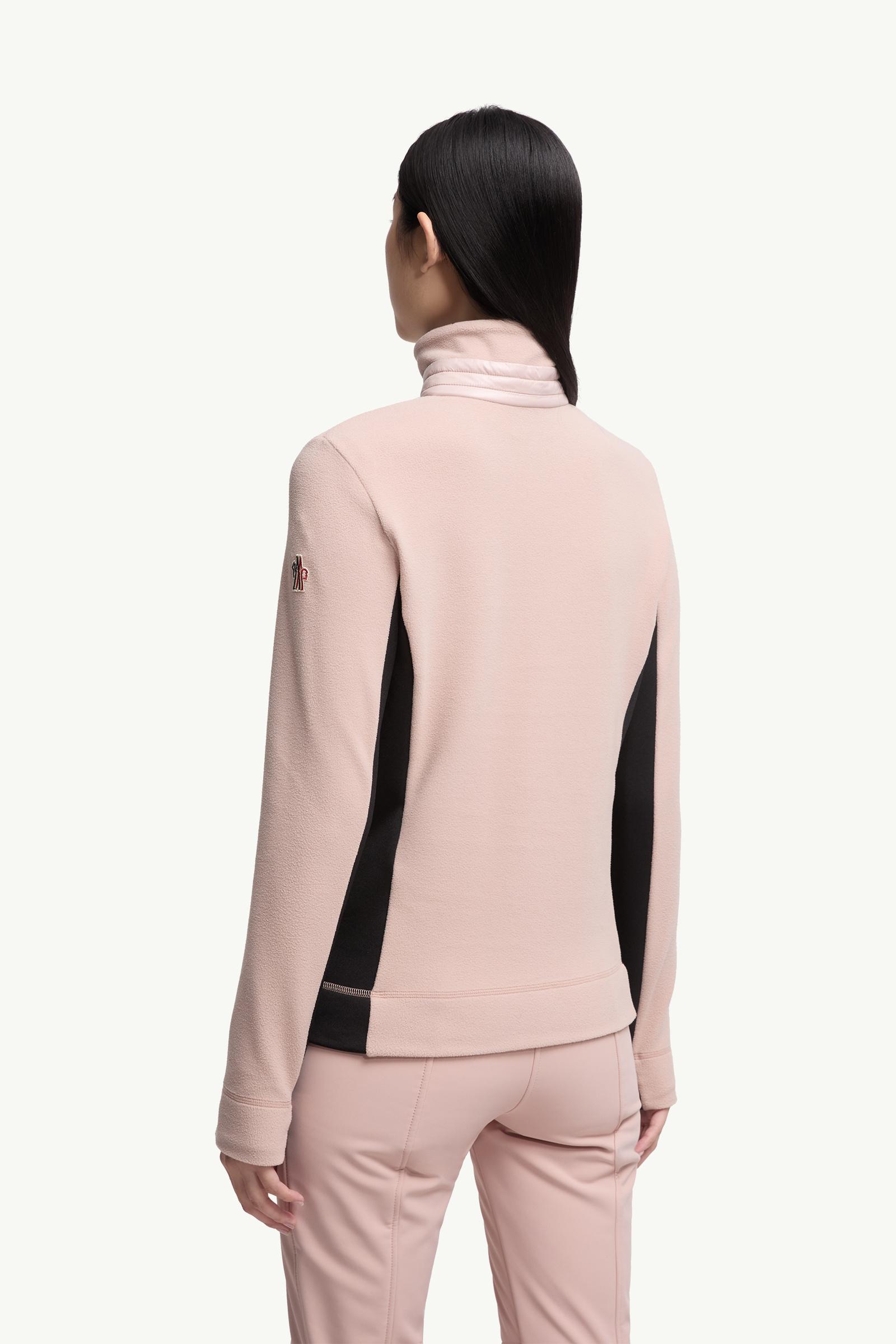 Light Pink Half-Zip Sweatshirt - Mid-Layers for Women | Moncler US