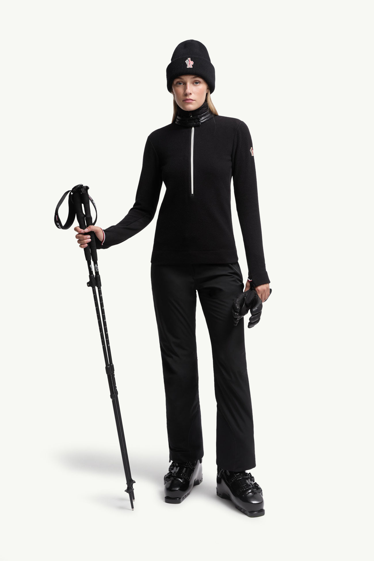 Sudadera con media cremallera Mujer Negro Moncler 0