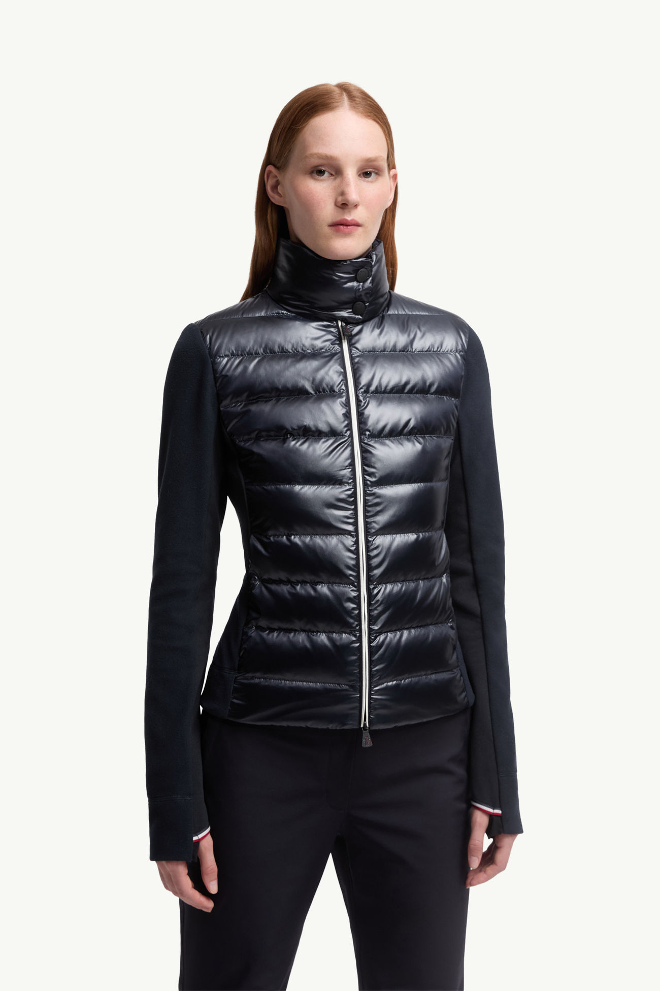 Wattiertes Zip-Up Sweatshirt Damen Navyblau Moncler 3