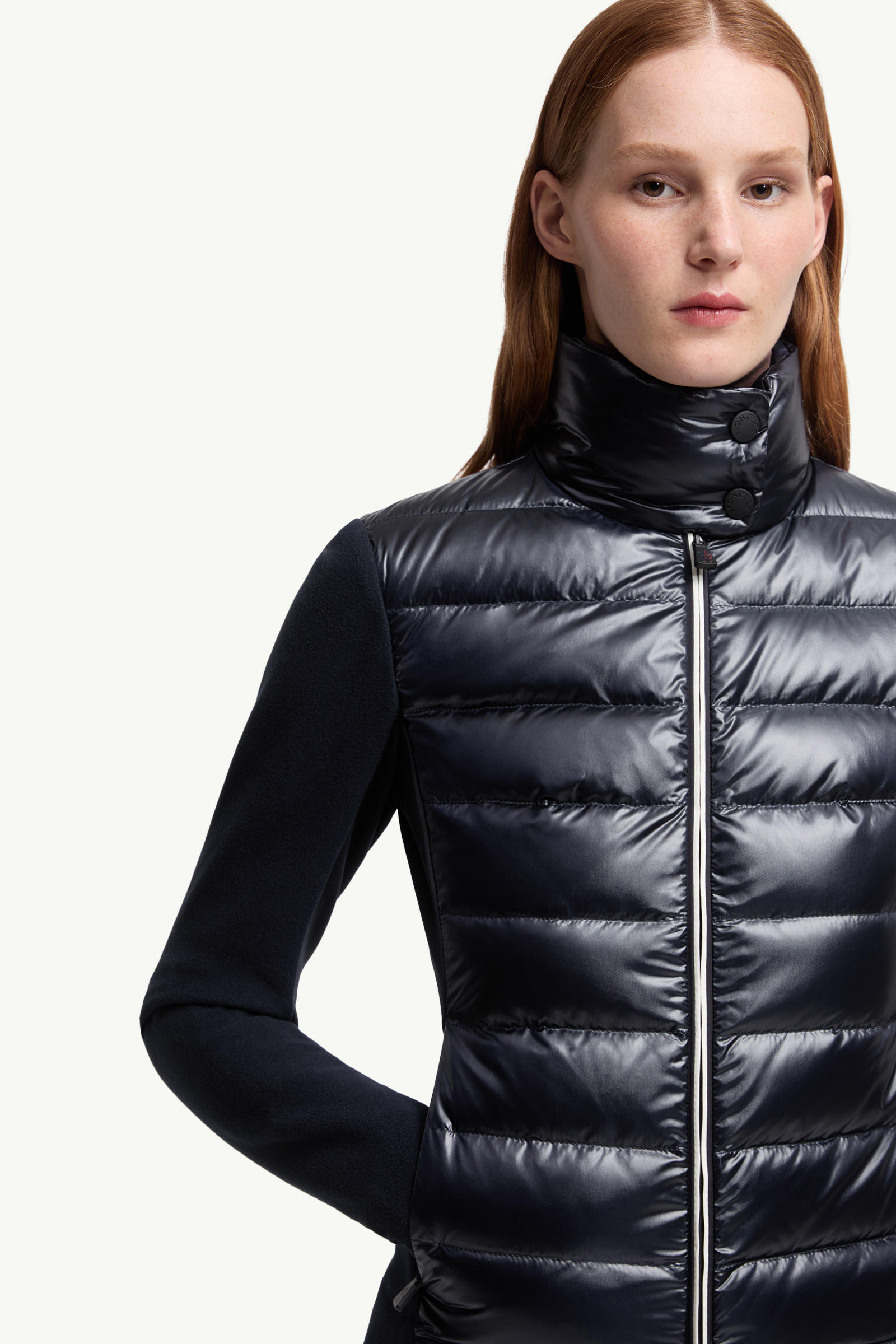 Padded Zip-Up Sweatshirt Women Navy Blue Moncler 5