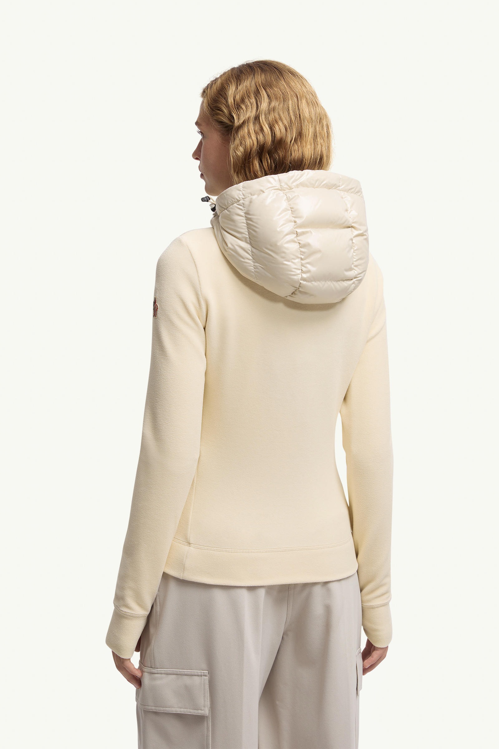 加衬抓绒拉链连帽卫衣 女士 白色 Moncler 4