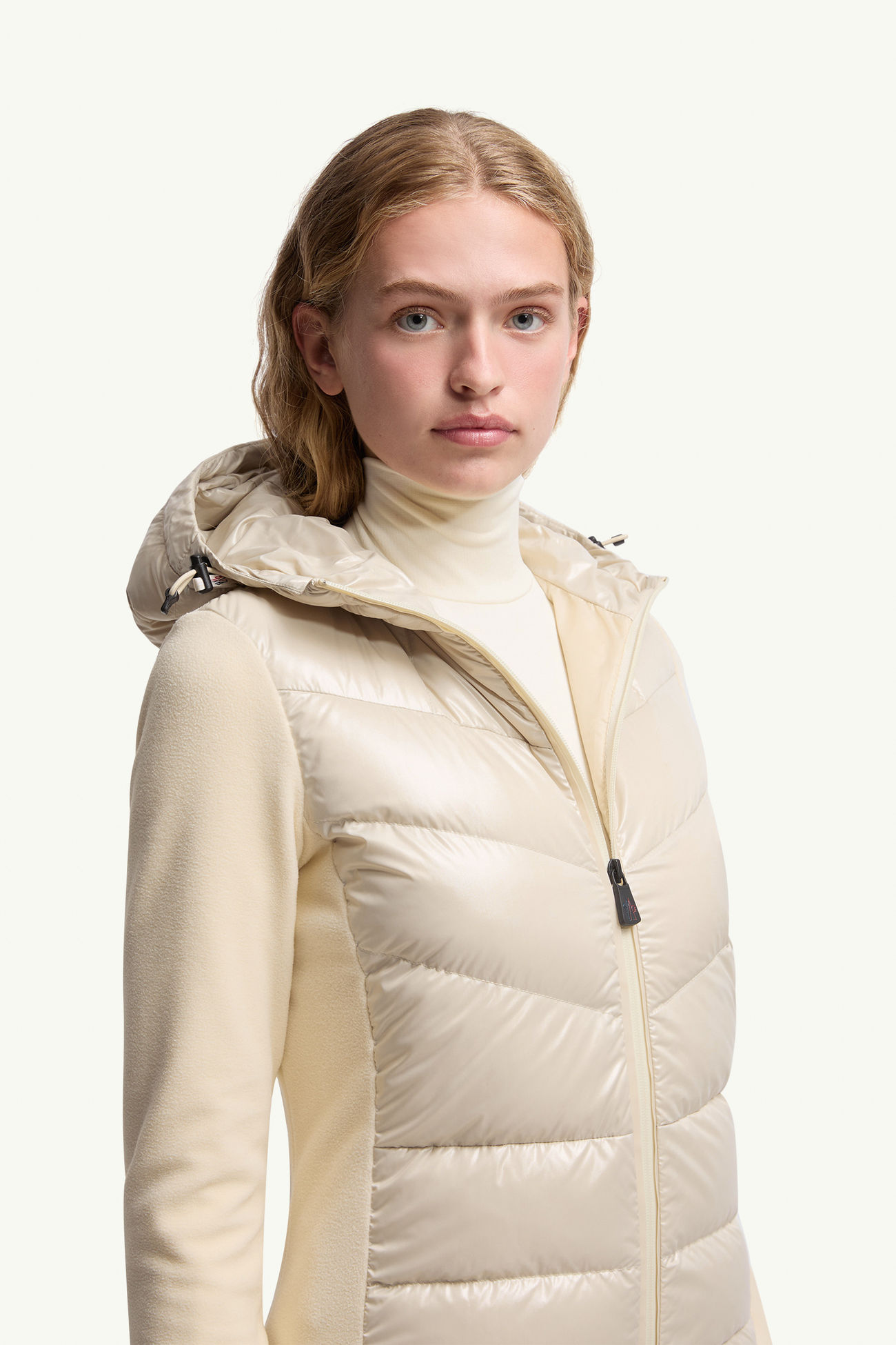 夾層抓毛拉鏈連帽衫 女士 白色 Moncler 5