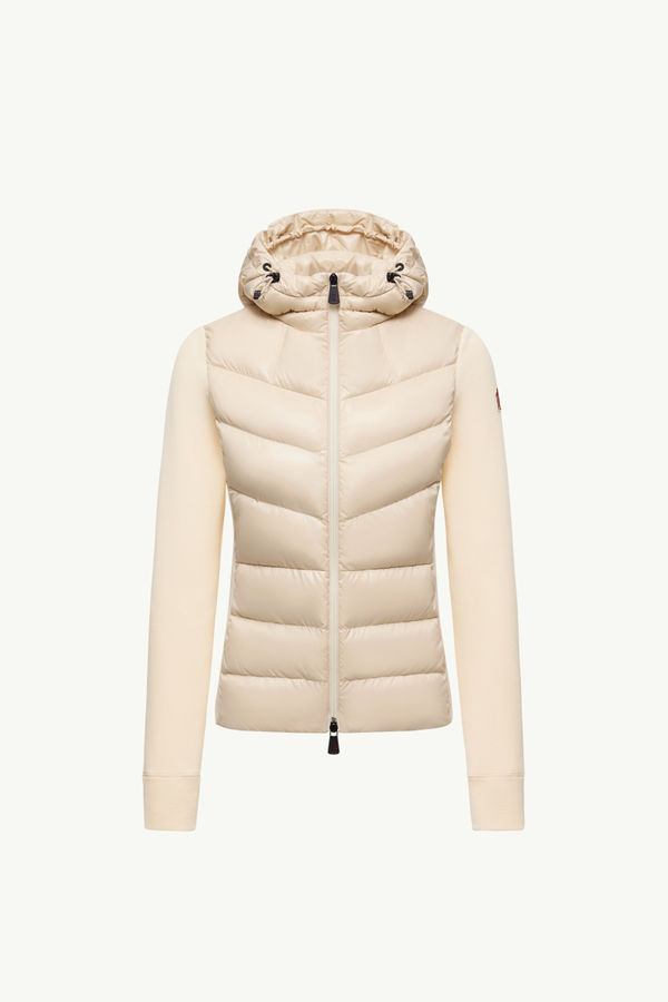 Felpa imbottita in pile con zip e cappuccio Donna Bianco Moncler 2