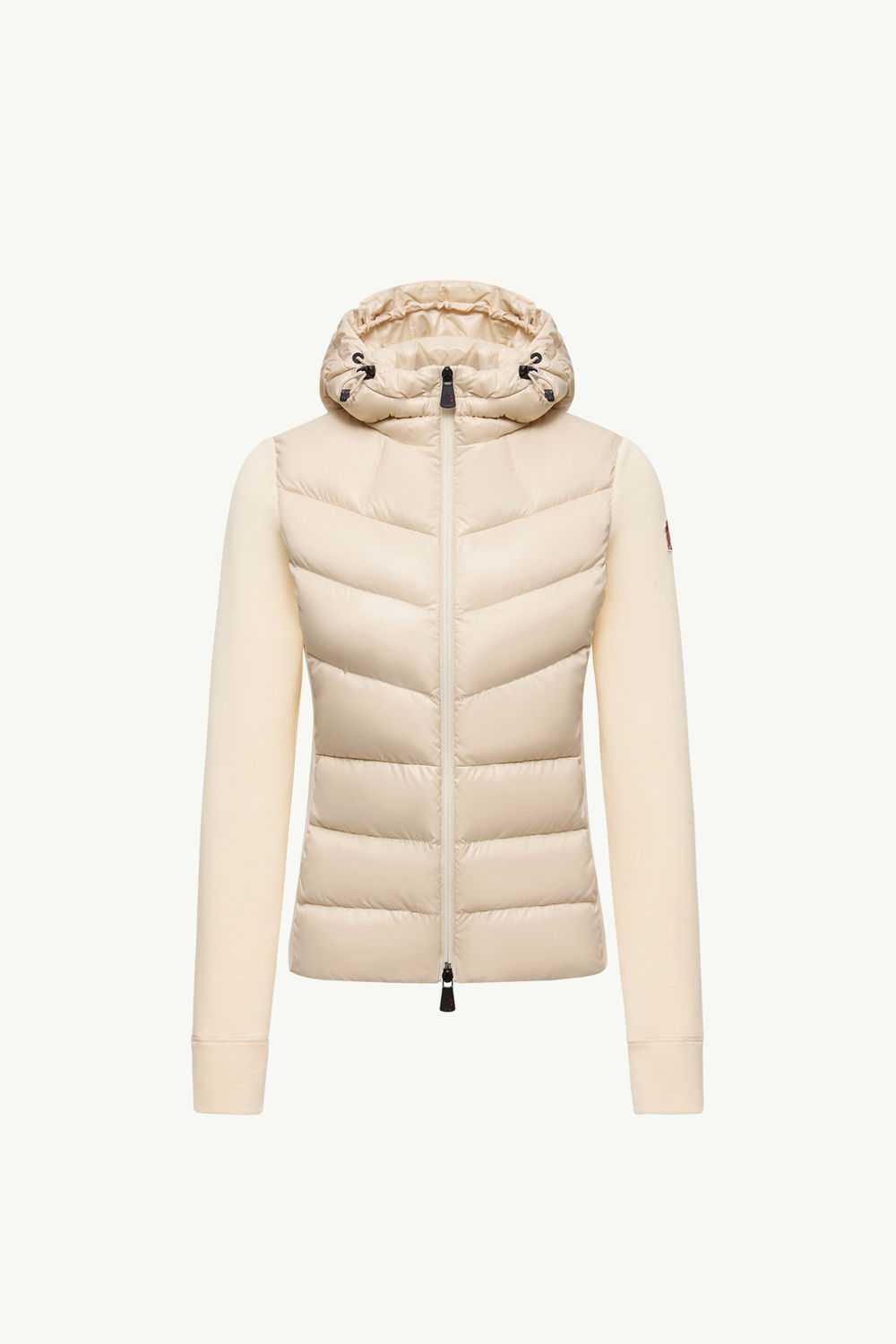 Padded Zip-Up Hoodie Women White Moncler 2