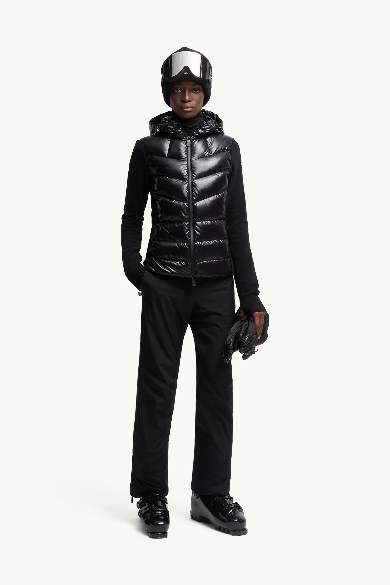 加衬抓绒拉链连帽卫衣 女士 黑色 Moncler 0