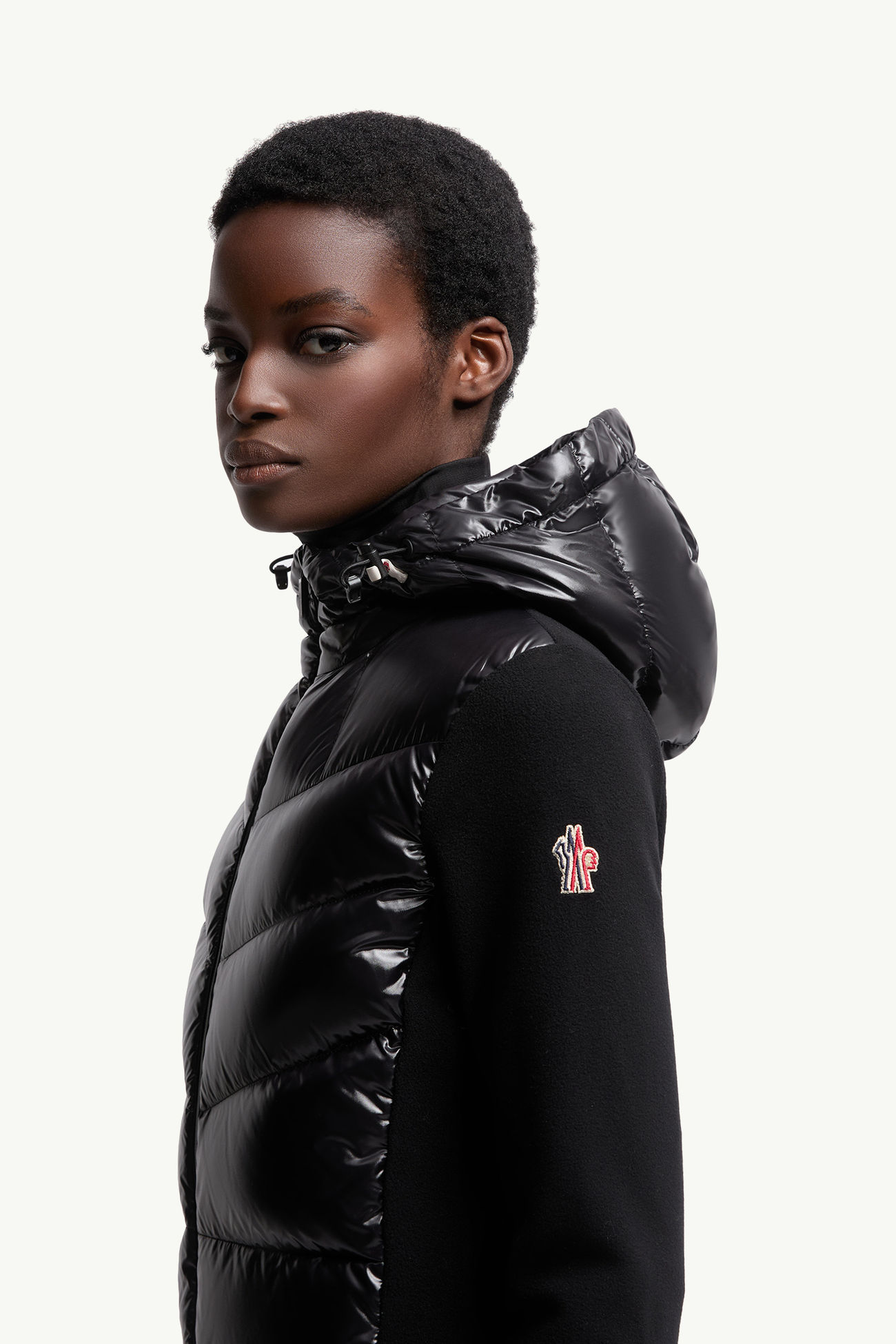 夾層抓毛拉鏈連帽衫 女士 黑色 Moncler 1