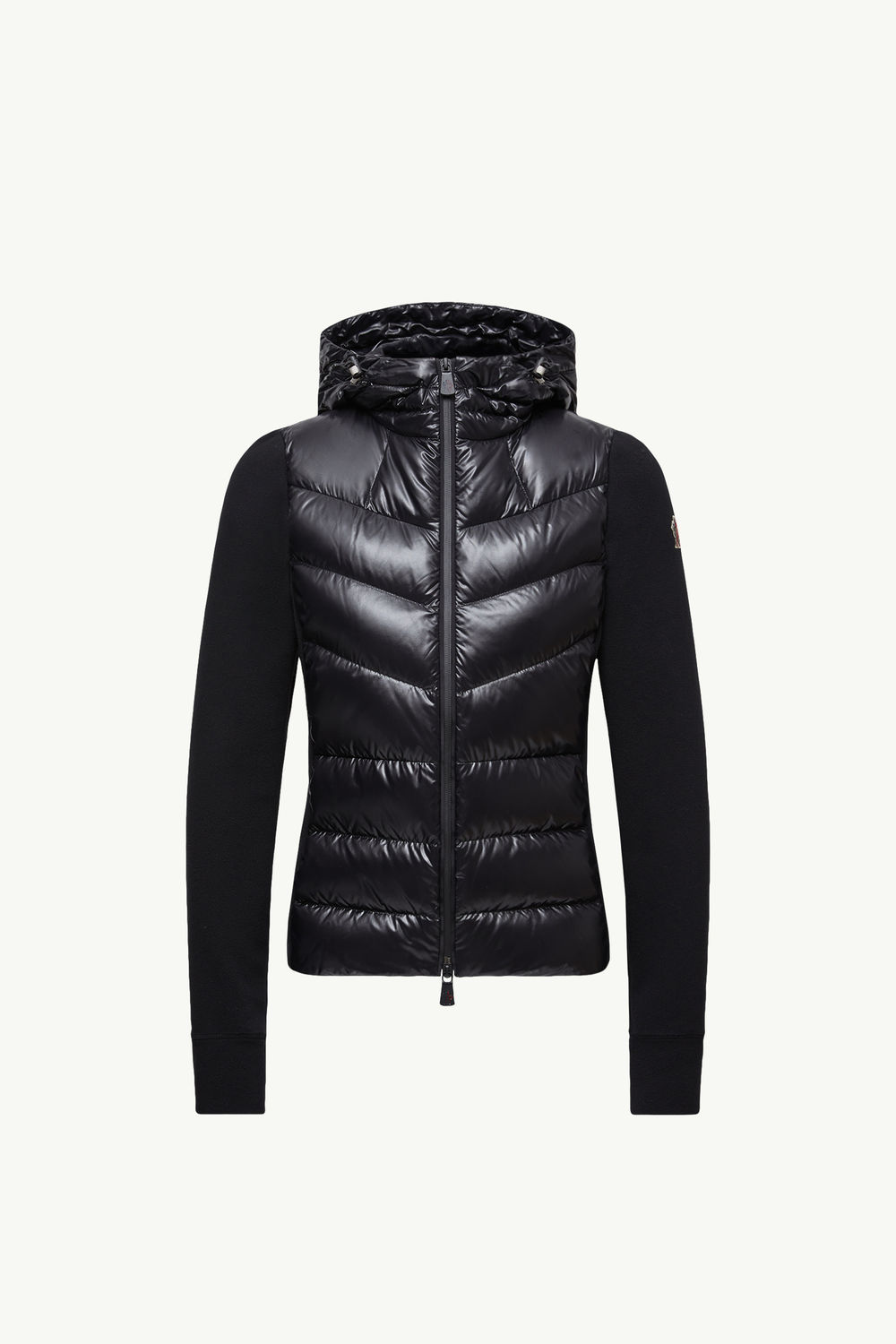 Felpa imbottita in pile con zip e cappuccio Donna Nero Moncler 2