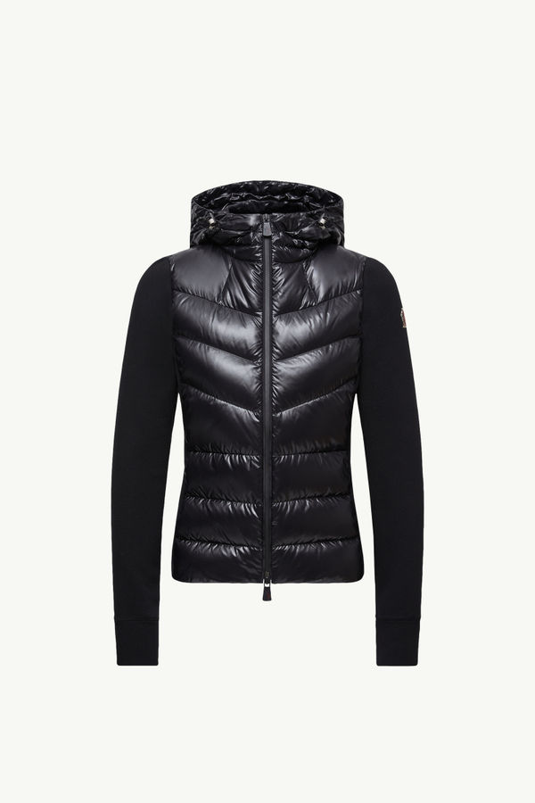 Padded Zip-Up Hoodie Women Black Moncler 2