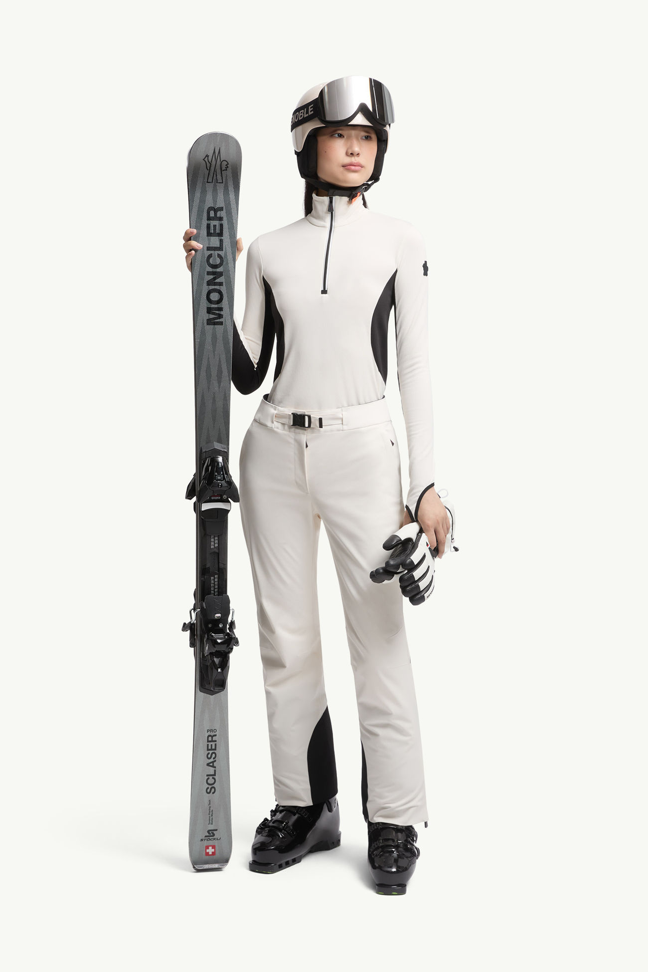 Polartec® Half-Zip Polo Neck Women White Moncler 0