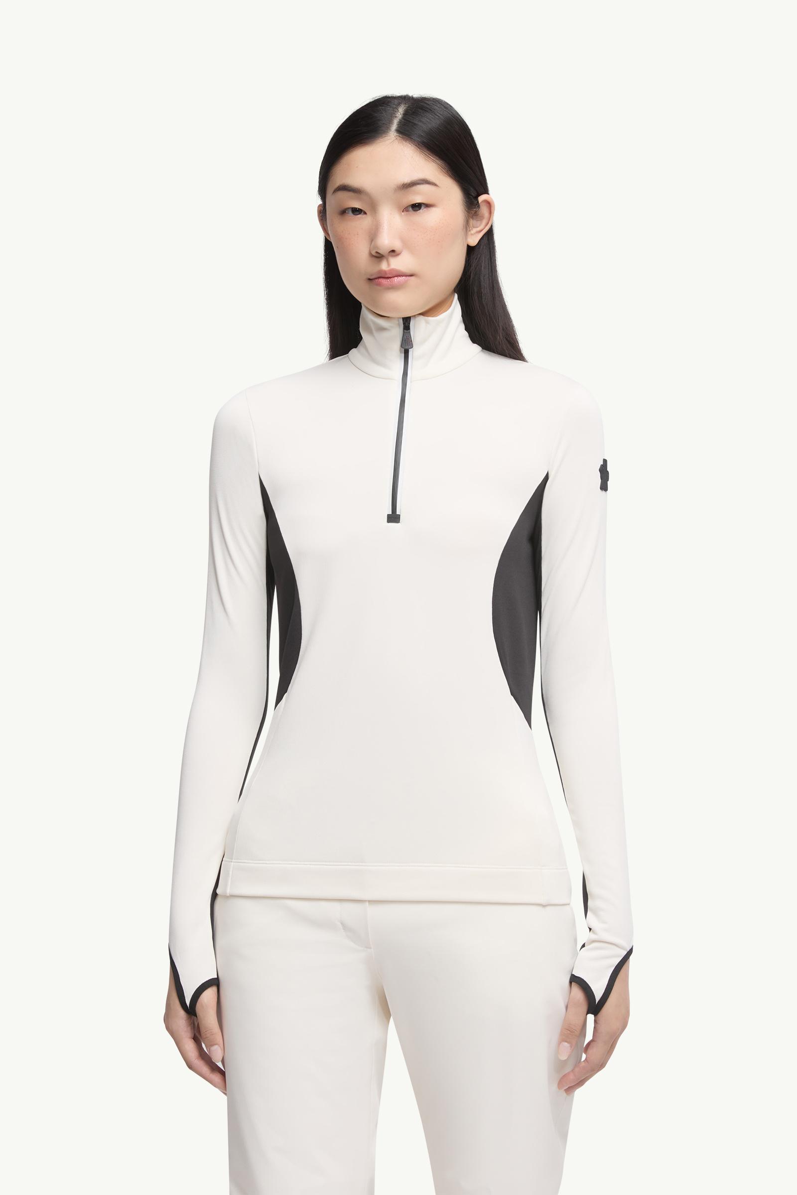 詩☆20☆MONCLER☆ White Polartec® Half-Zip Turtleneck - Sweatshirts for Women