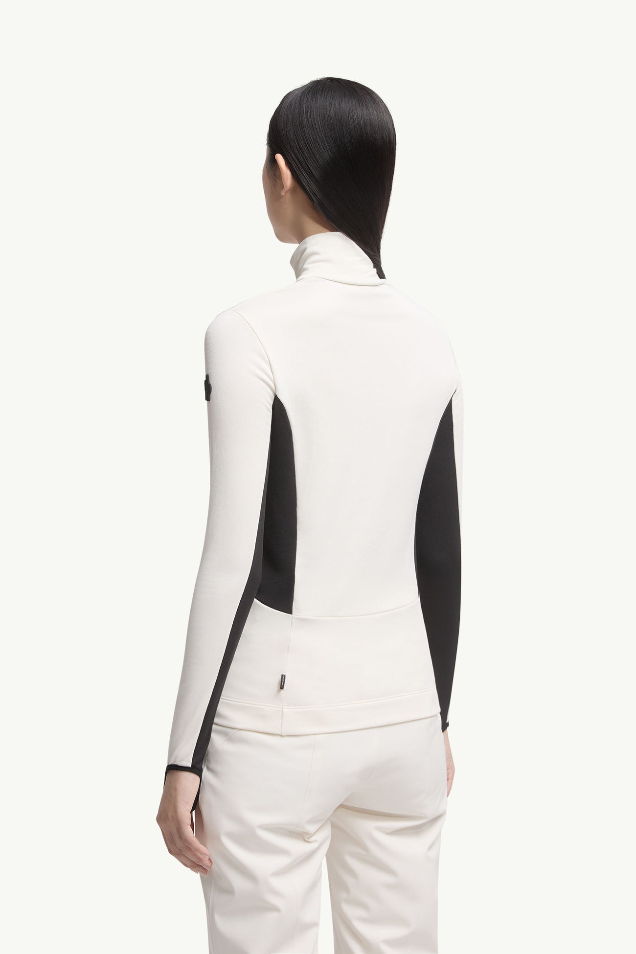 Rollkragenpullover mit halbem Reißverschluss Damen Weiß Moncler 4