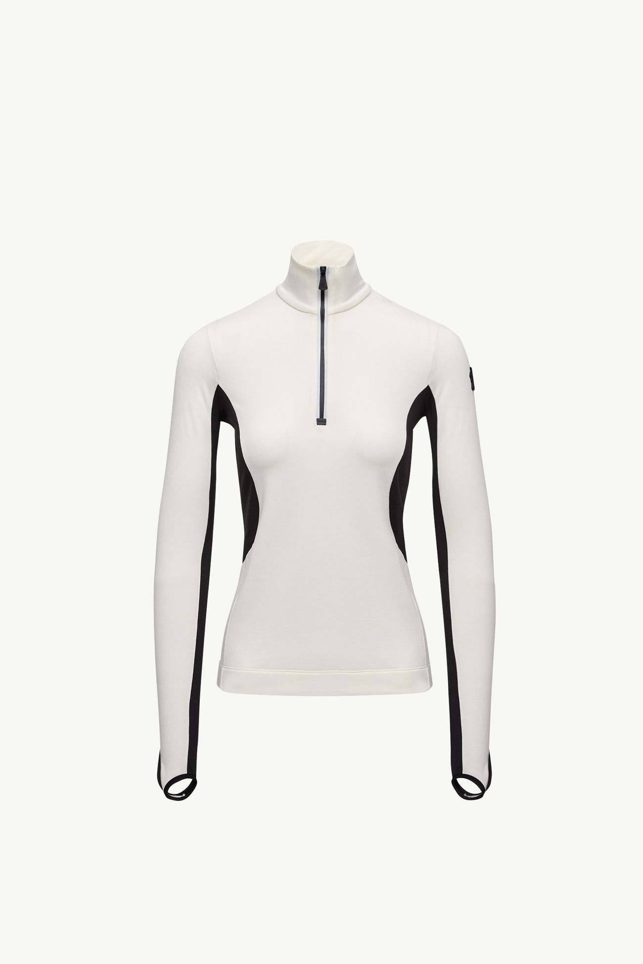 Rollkragenpullover mit halbem Reißverschluss Damen Weiß Moncler 2