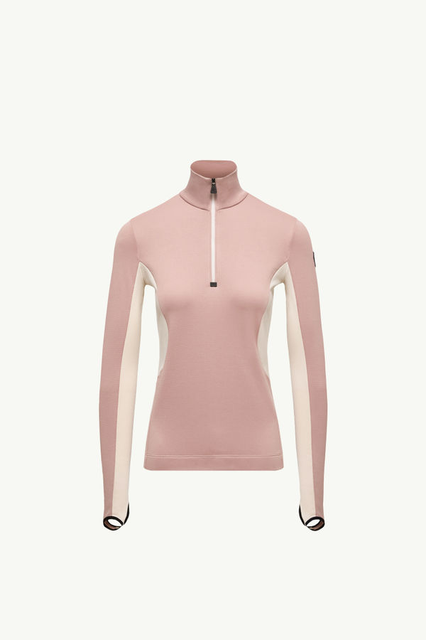 Rollkragenpullover mit halbem Reißverschluss Damen Pink Moncler 2