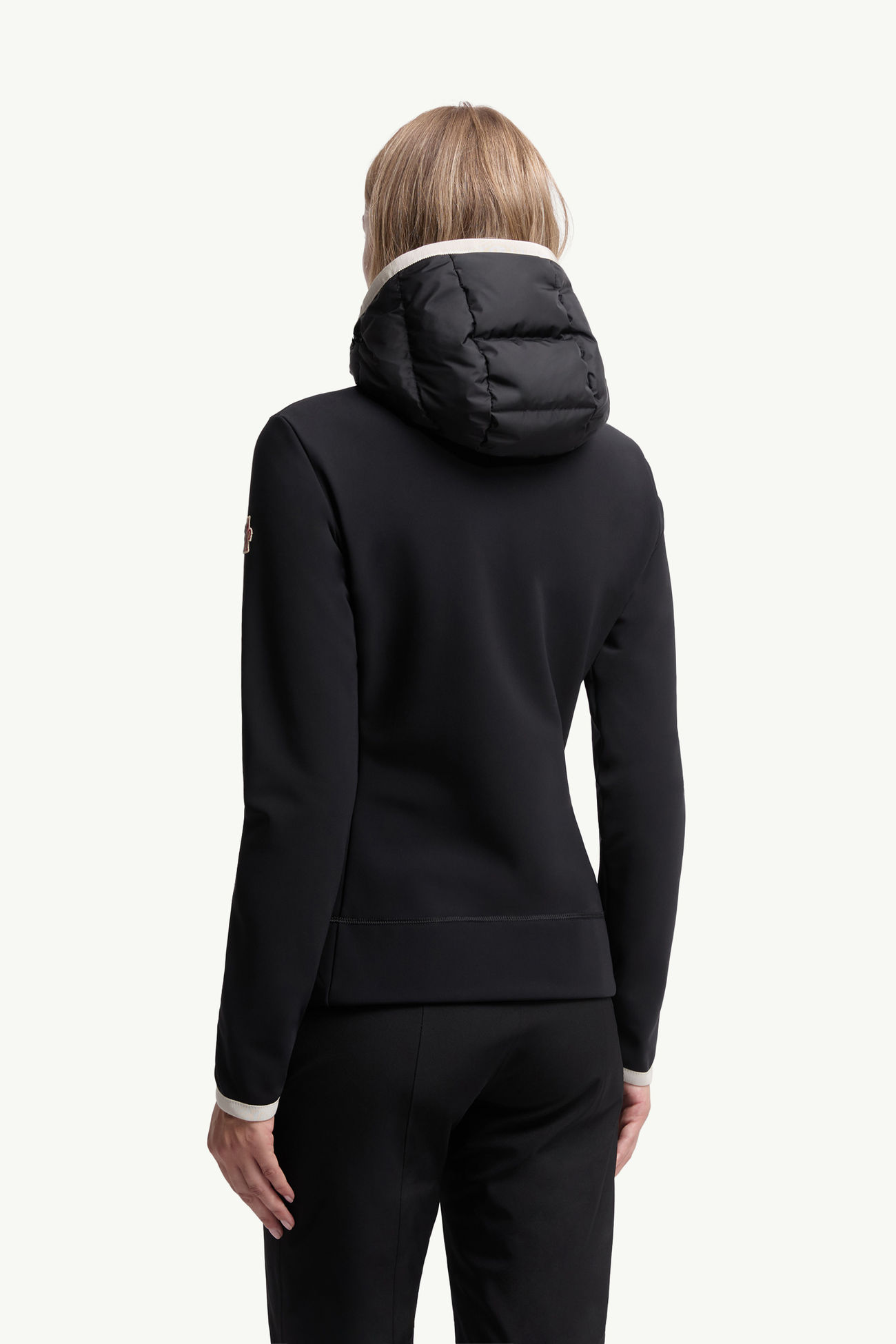 Wattierter Kapuzenpullover mit Reißverschluss Damen Schwarz Moncler 4