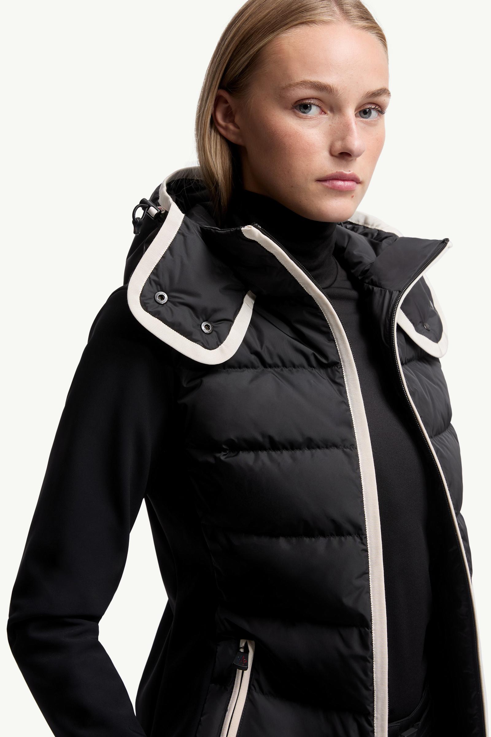 Black Padded Zip-Up Hoodie - Sweatshirts for Women | Moncler LV
