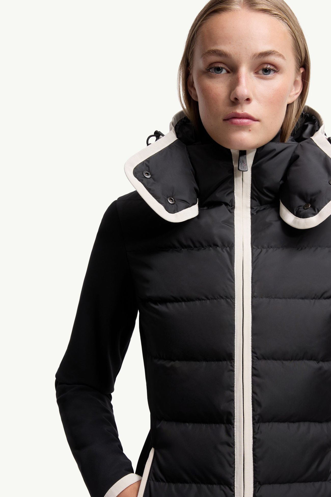 夾層拉鏈連帽衫 女士 黑色 Moncler 6