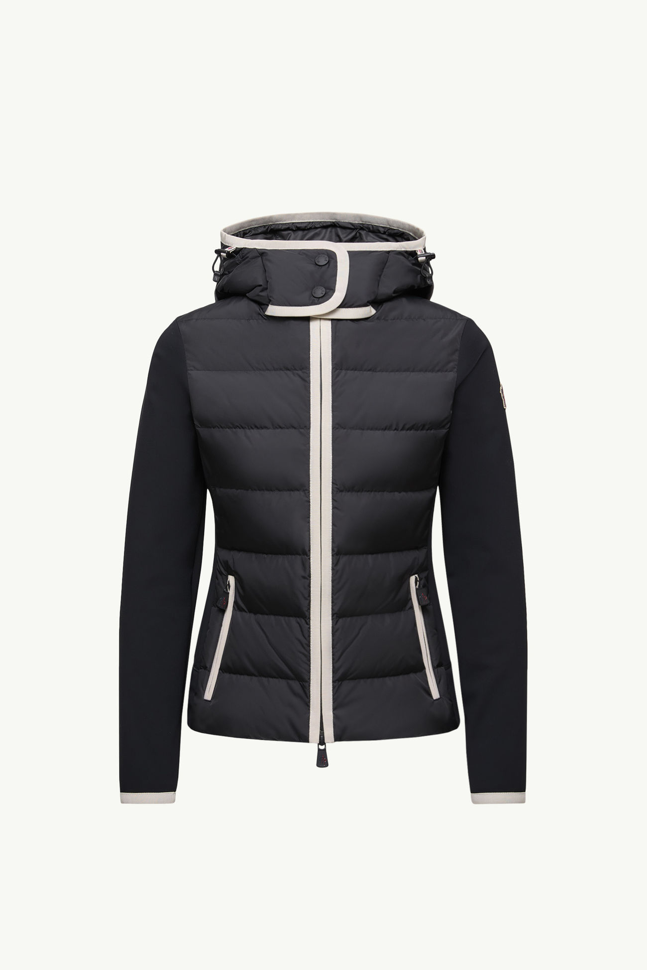Wattierter Kapuzenpullover mit Reißverschluss Damen Schwarz Moncler 2
