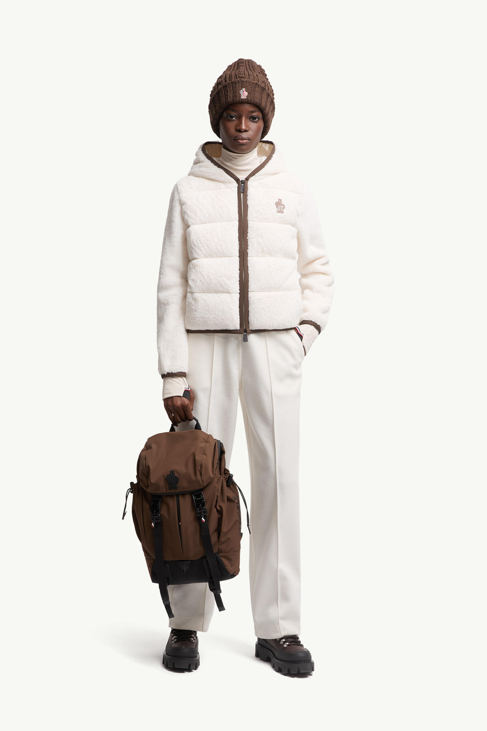 Padded Polartec® Zip-Up Hoodie Women White Moncler 0