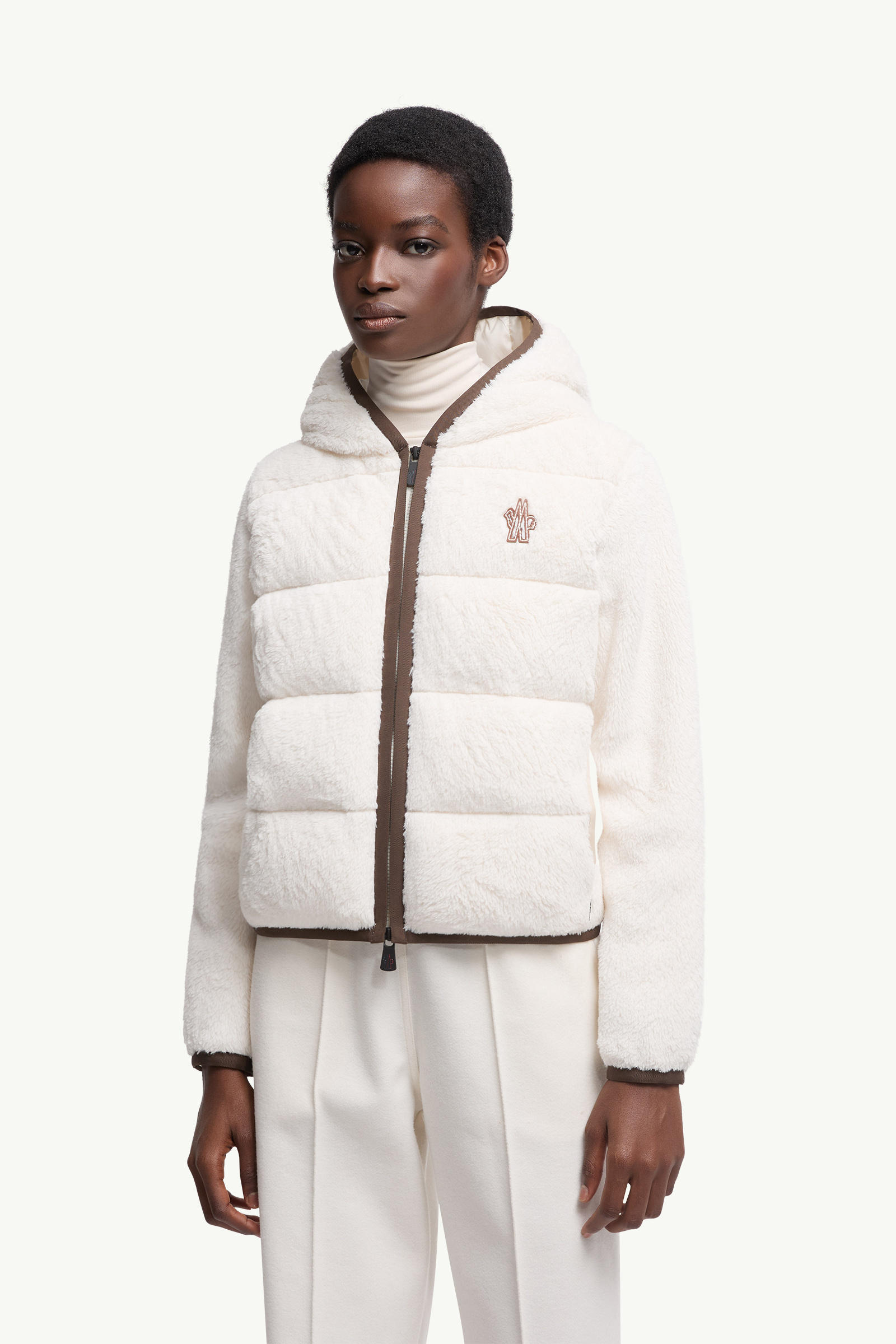 Sudadera acolchada con capucha y cremallera Polartec® Mujer Blanco Moncler 3