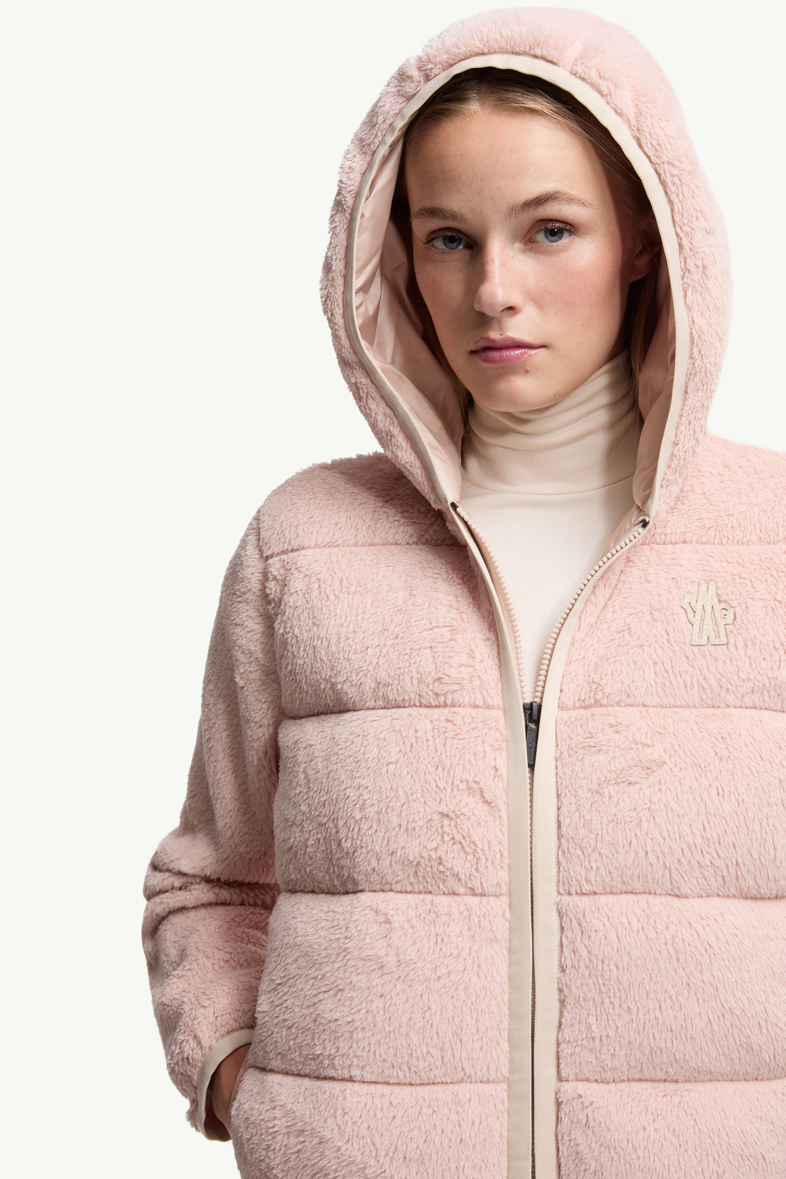 女士加衬Polartec®拉链连帽卫衣 女士 粉红色 Moncler 5