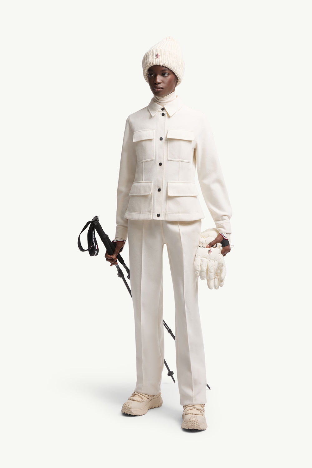 Interlock Long Sleeve Shirt Women White Moncler 0