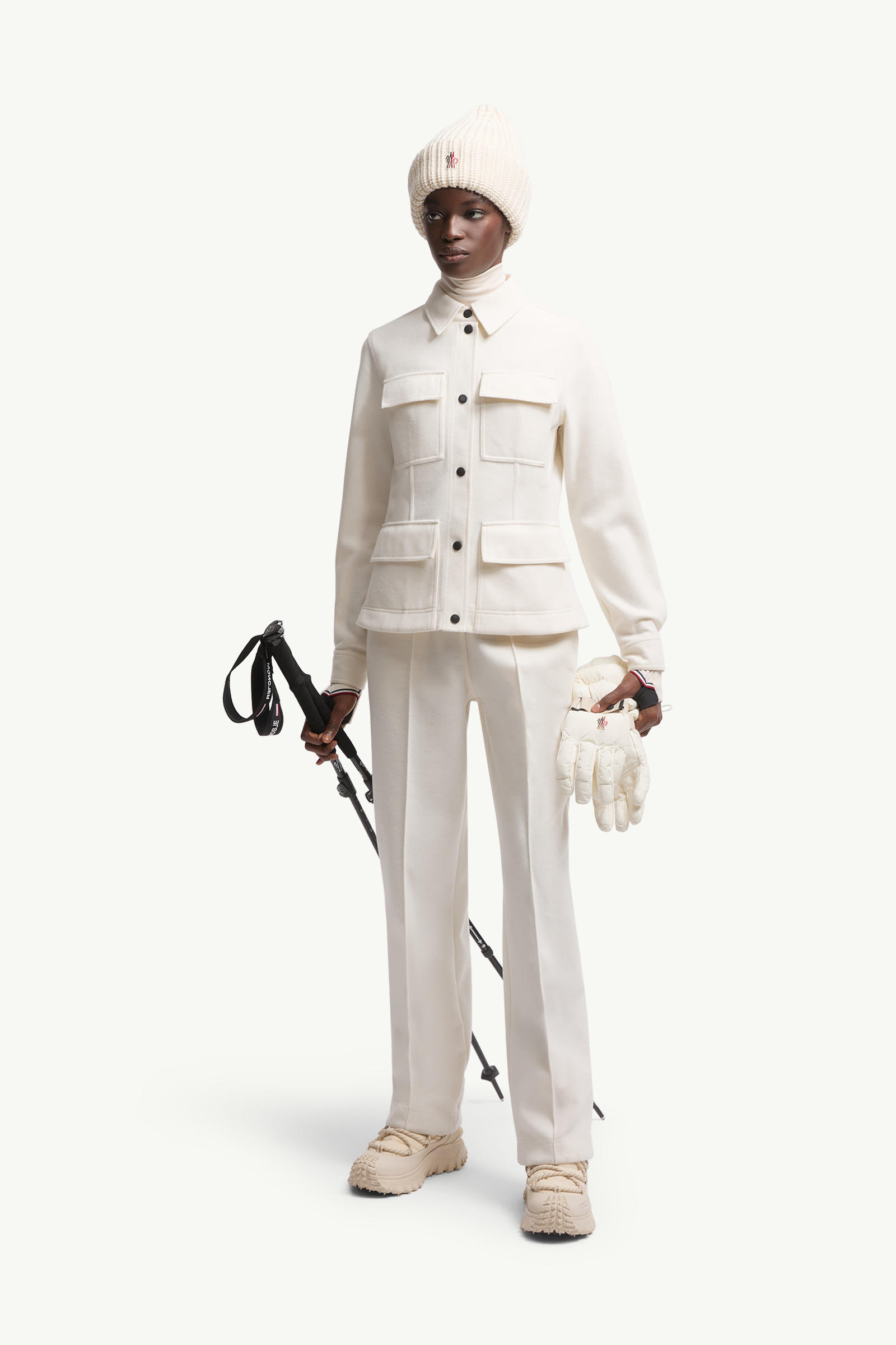 Interlock Long Sleeve Shirt Women White Moncler 0