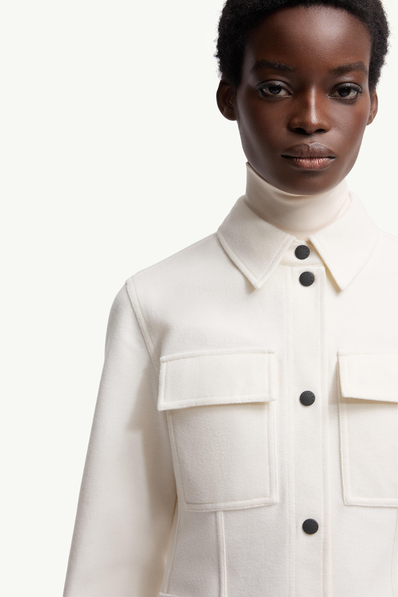 Interlock Long Sleeve Shirt Women White Moncler 5